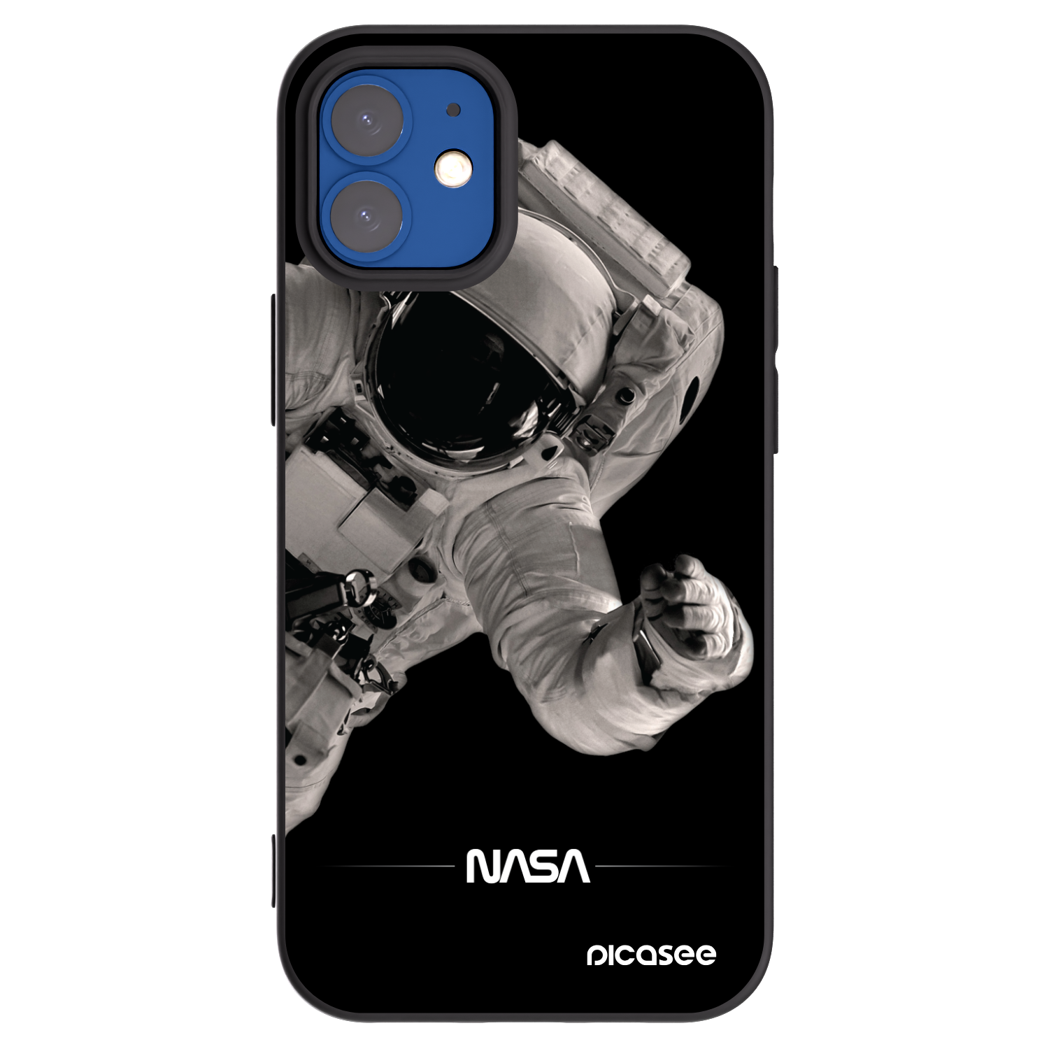Picasee fekete szilikon tok az alábbi mobiltelefonokra Apple iPhone 12 mini - Astronaut Big