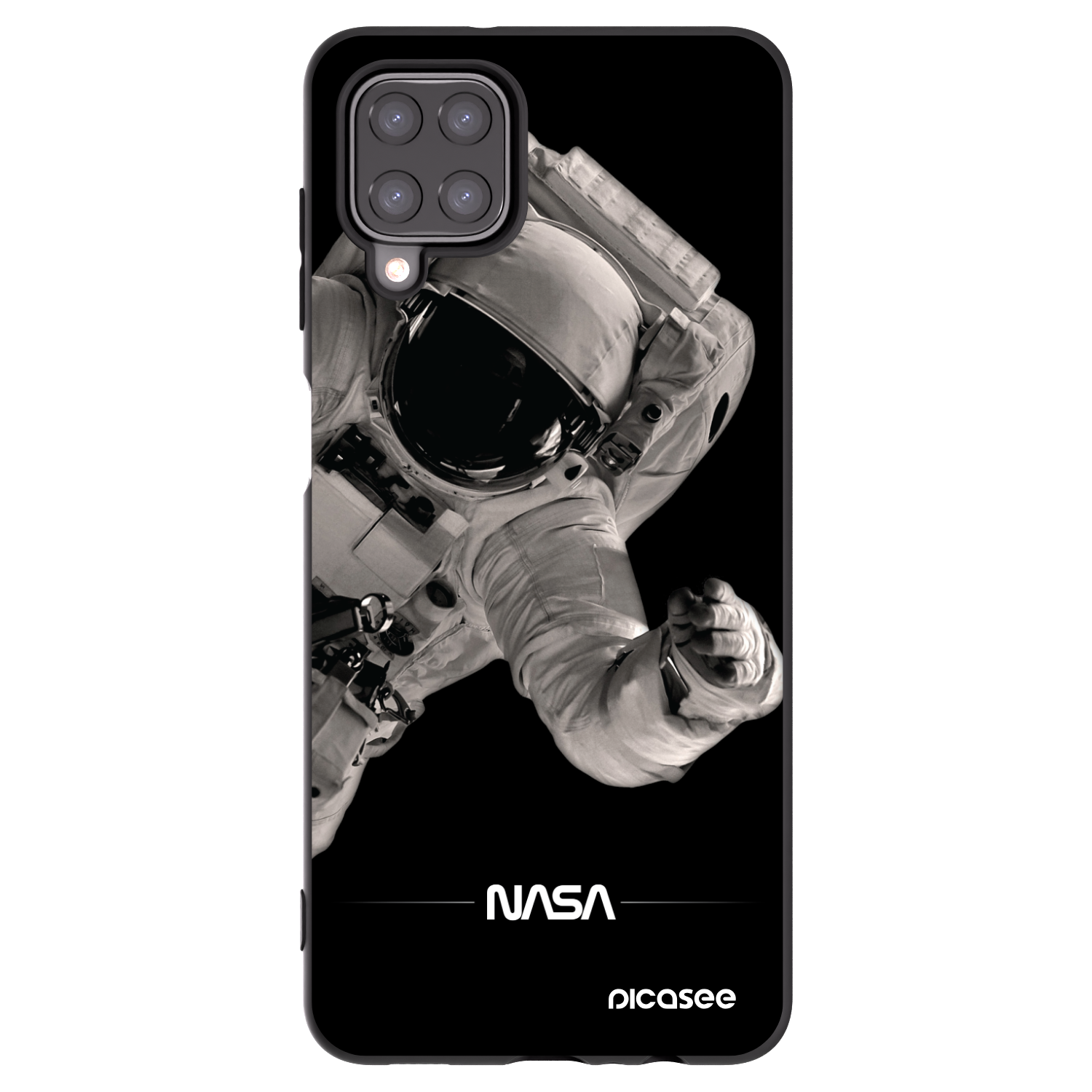 Picasee fekete szilikon tok az alábbi mobiltelefonokra Samsung Galaxy A12 A125F - Astronaut Big