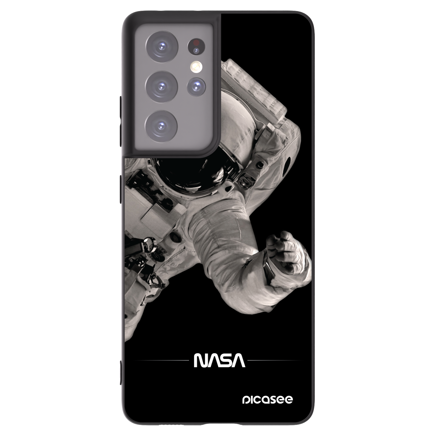 Picasee fekete szilikon tok az alábbi mobiltelefonokra Samsung Galaxy S21 Ultra 5G G998B - Astronaut Big