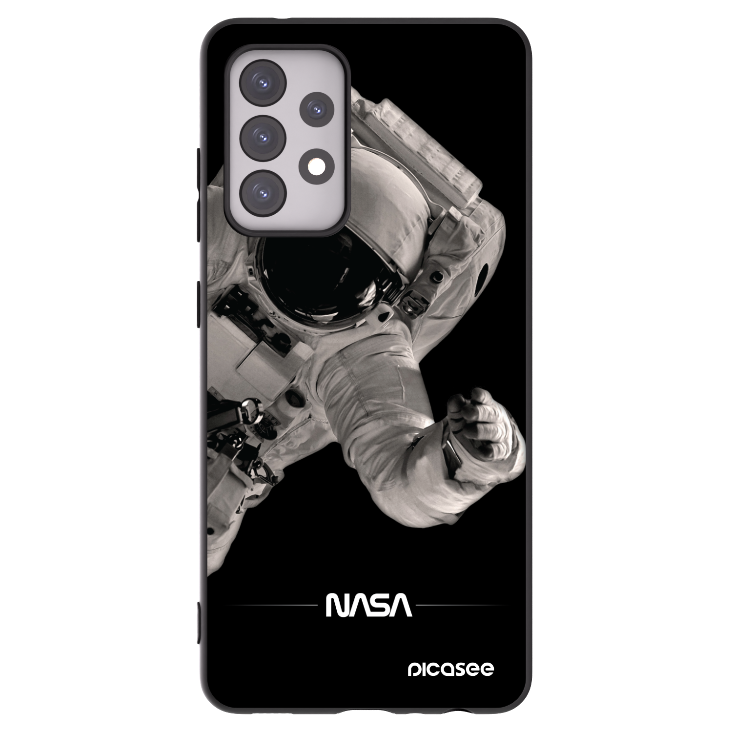 Picasee fekete szilikon tok az alábbi mobiltelefonokra Samsung Galaxy A52 5G A525F - Astronaut Big