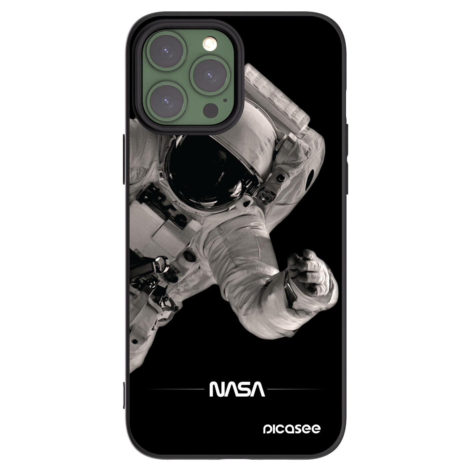 Picasee fekete szilikon tok az alábbi mobiltelefonokra Apple iPhone 13 Pro Max - Astronaut Big