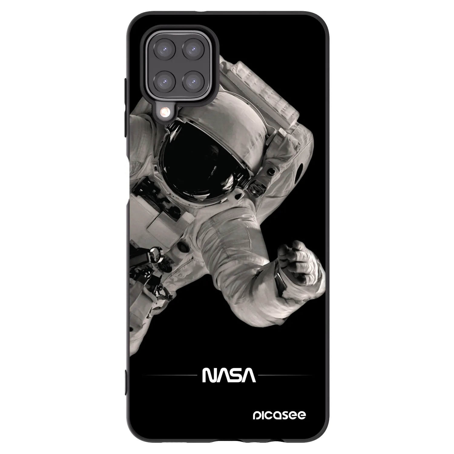Picasee fekete szilikon tok az alábbi mobiltelefonokra Samsung Galaxy M12 M127F - Astronaut Big