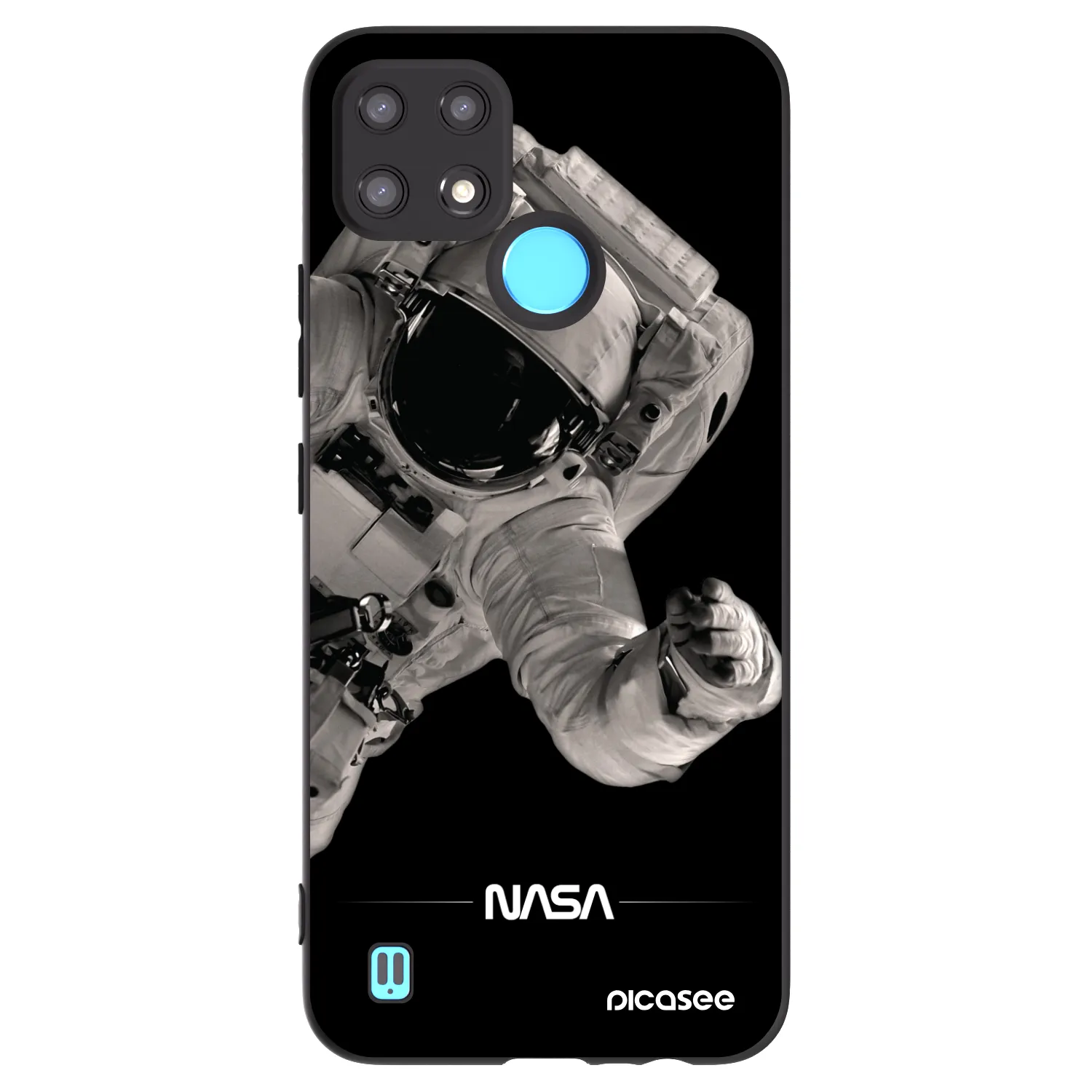 Picasee fekete szilikon tok az alábbi mobiltelefonokra Realme C21 - Astronaut Big
