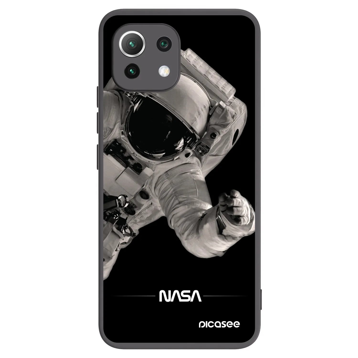 Picasee fekete szilikon tok az alábbi mobiltelefonokra Xiaomi 11 Lite 5G NE - Astronaut Big