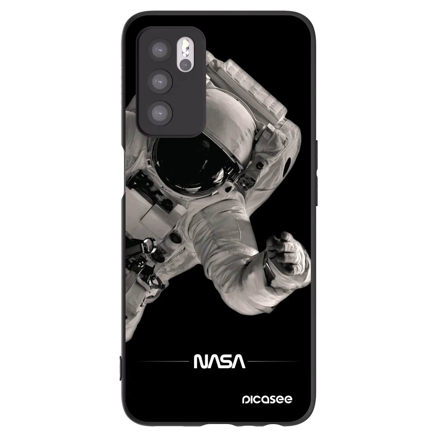 Picasee fekete szilikon tok az alábbi mobiltelefonokra OPPO A16 - Astronaut Big