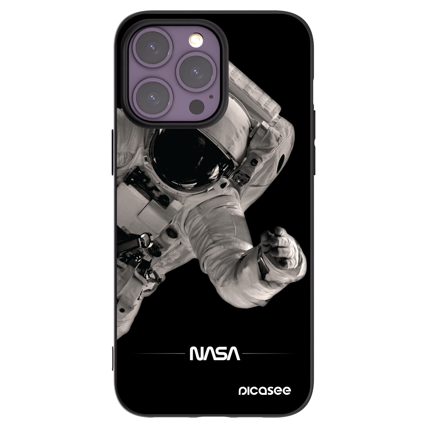 Picasee fekete szilikon tok az alábbi mobiltelefonokra Apple iPhone 14 Pro Max - Astronaut Big