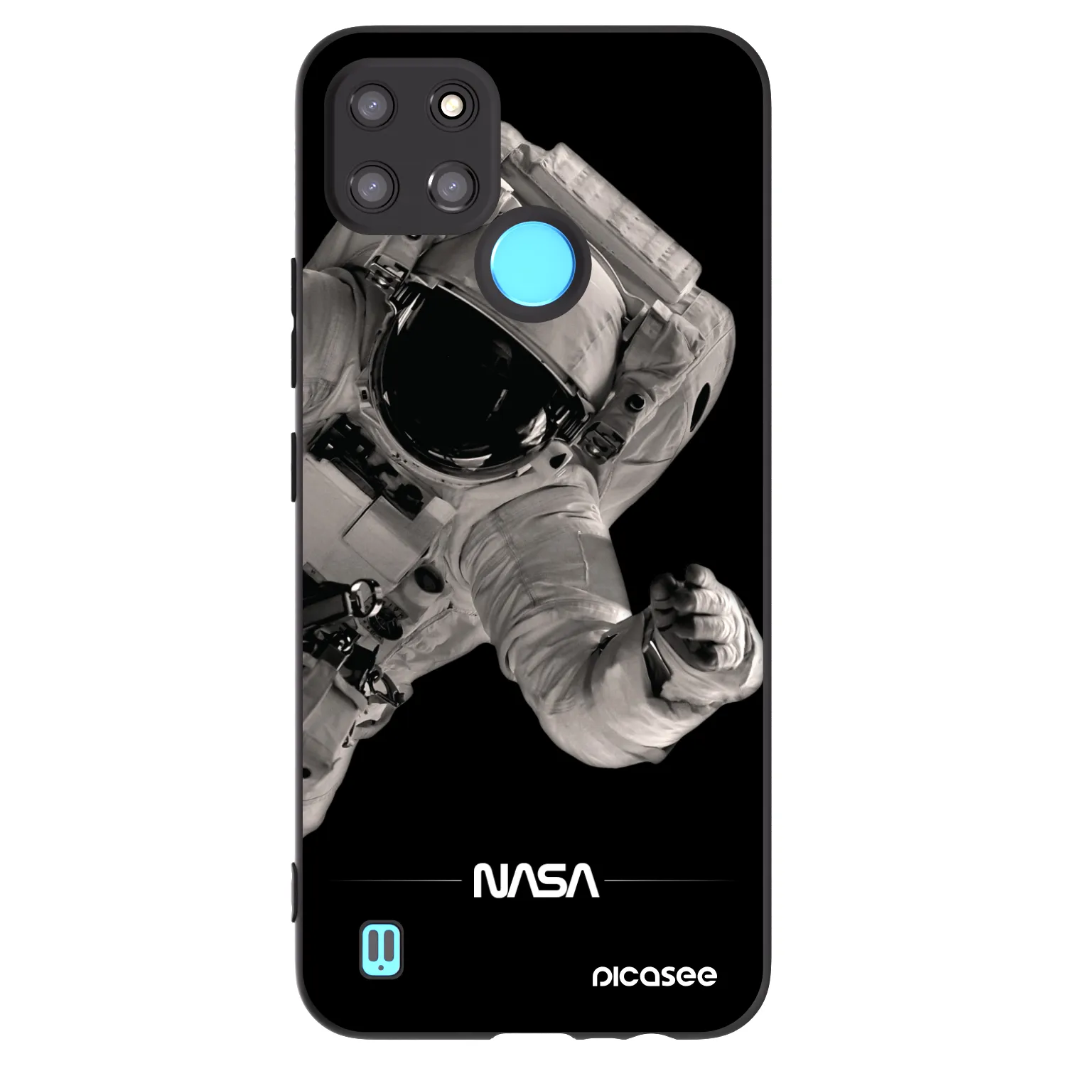 Picasee fekete szilikon tok az alábbi mobiltelefonokra Realme C21Y - Astronaut Big