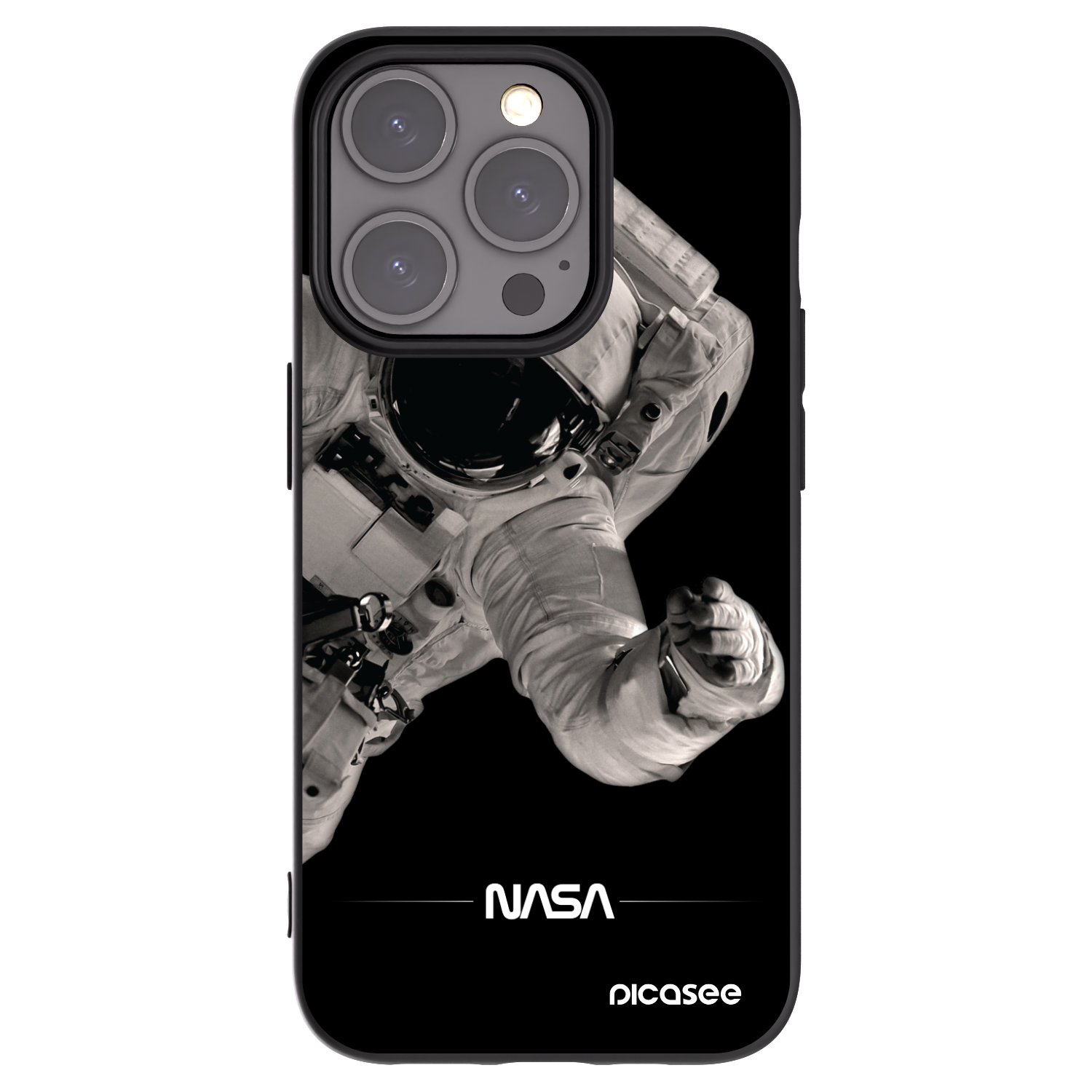 Picasee fekete szilikon tok az alábbi mobiltelefonokra Apple iPhone 15 Pro - Astronaut Big