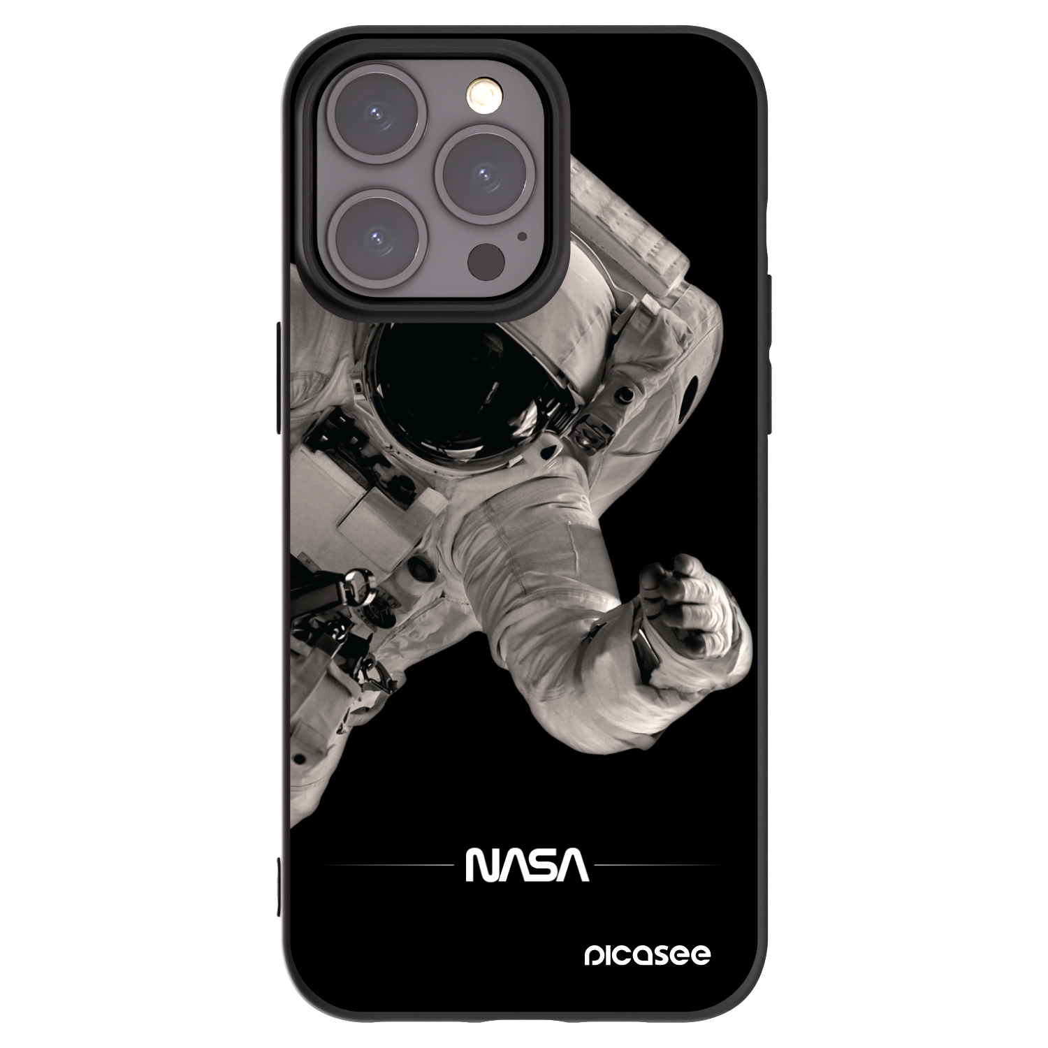 Picasee fekete szilikon tok az alábbi mobiltelefonokra Apple iPhone 15 Pro Max - Astronaut Big