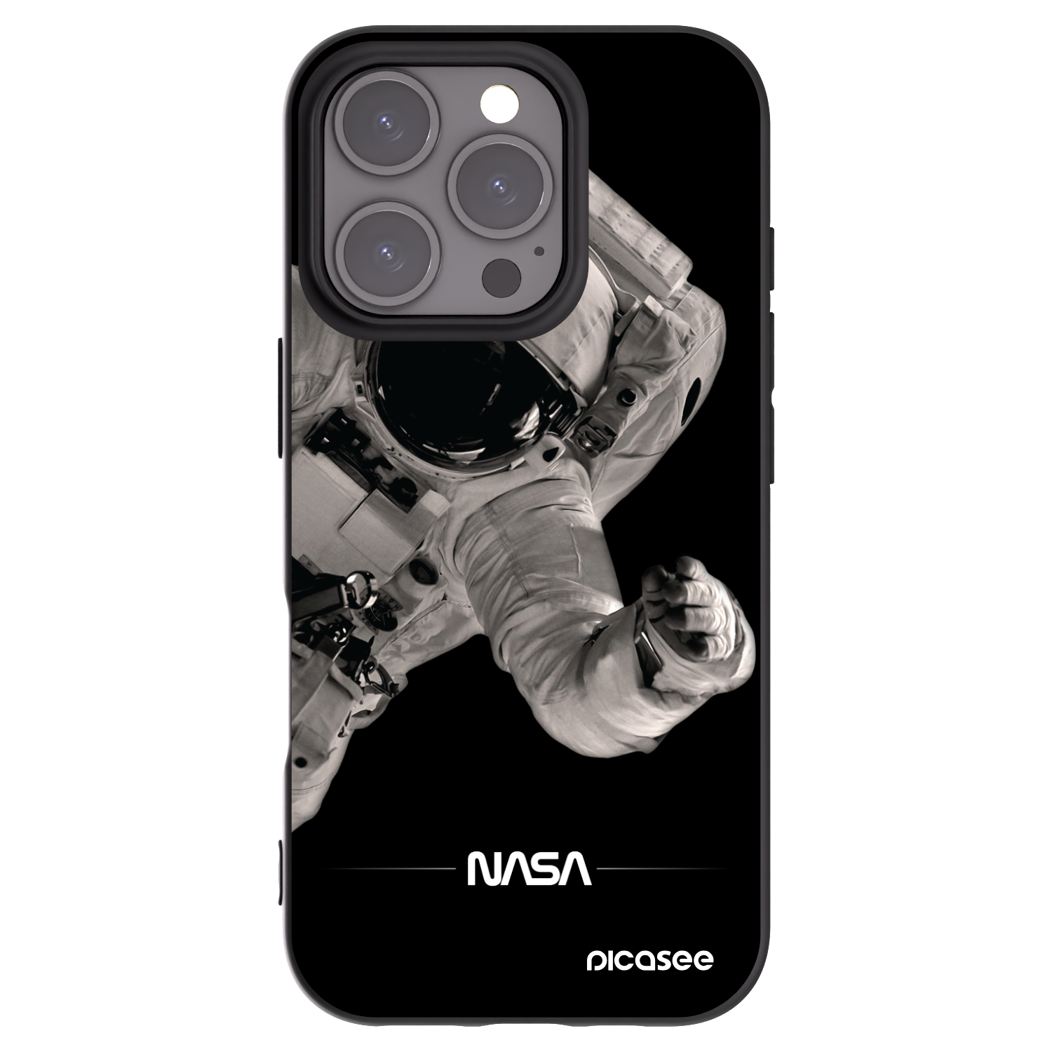 Picasee fekete szilikon tok az alábbi mobiltelefonokra Apple iPhone 16 Pro - Astronaut Big