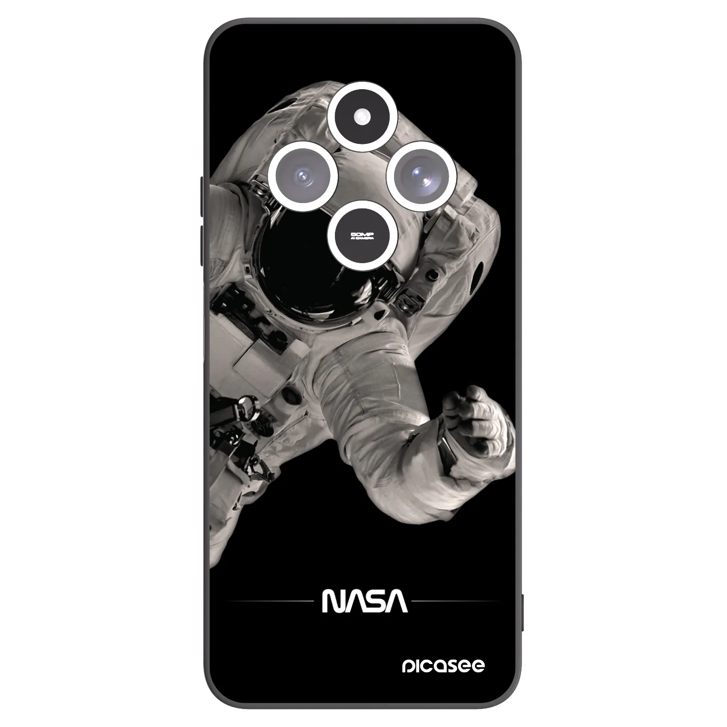Picasee fekete szilikon tok az alábbi mobiltelefonokra Xiaomi Redmi 14C - Astronaut Big
