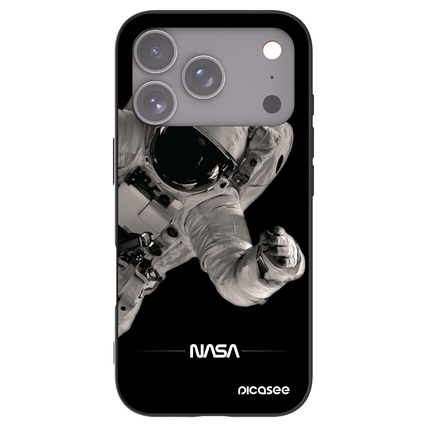 Picasee fekete szilikon tok az alábbi mobiltelefonokra Apple iPhone 17 Pro - Astronaut Big