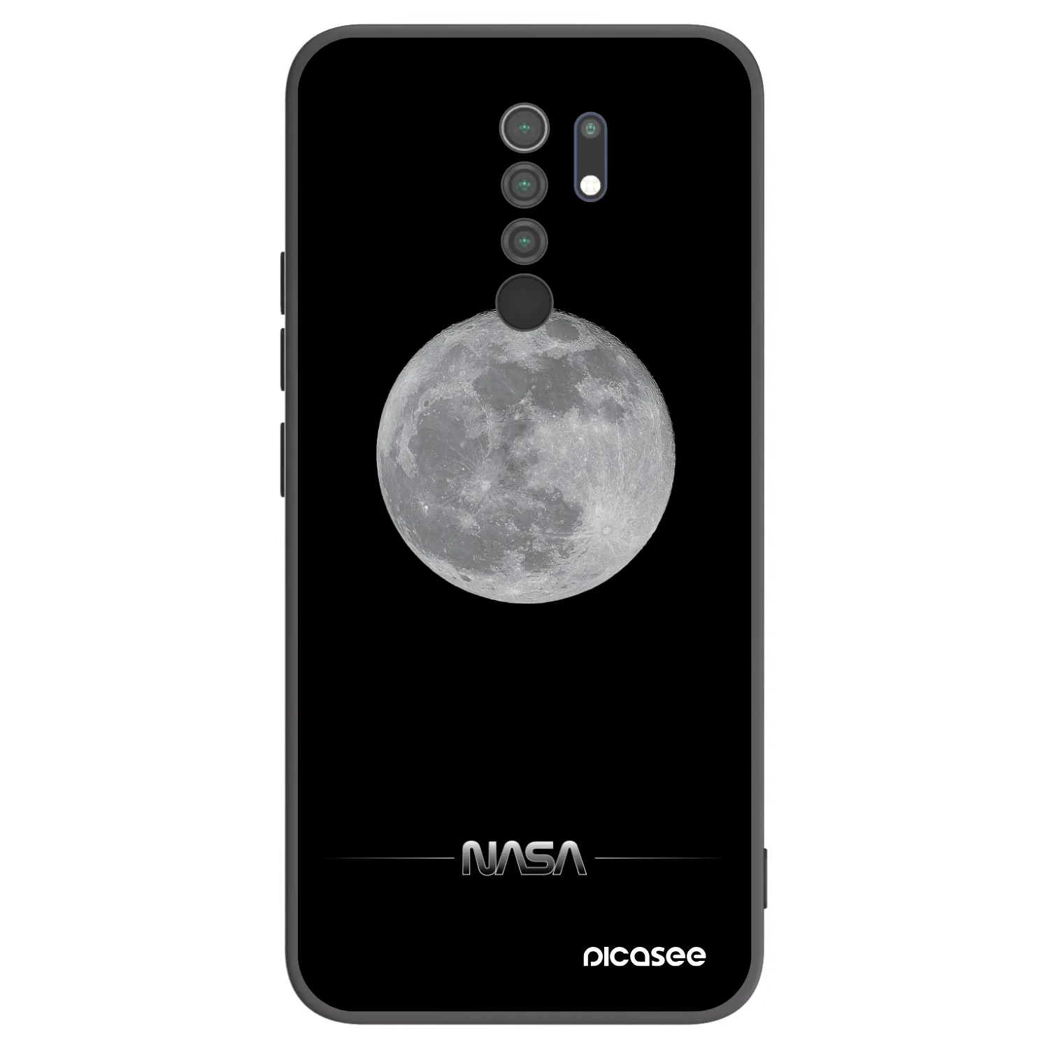 Picasee fekete szilikon tok az alábbi mobiltelefonokra Xiaomi Redmi 9 - Moon Minimal