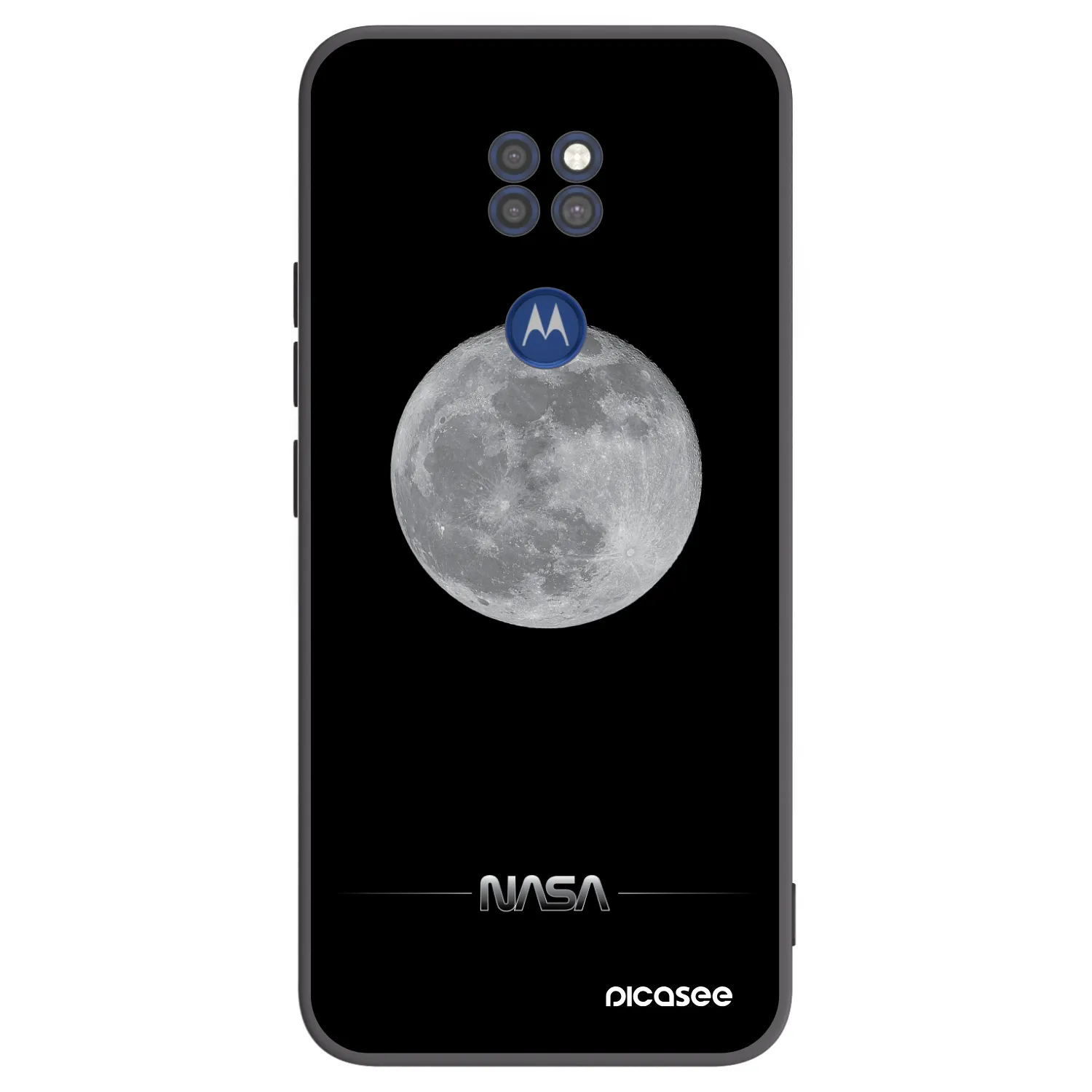 Picasee fekete szilikon tok az alábbi mobiltelefonokra Motorola Moto G9 Play - Moon Minimal
