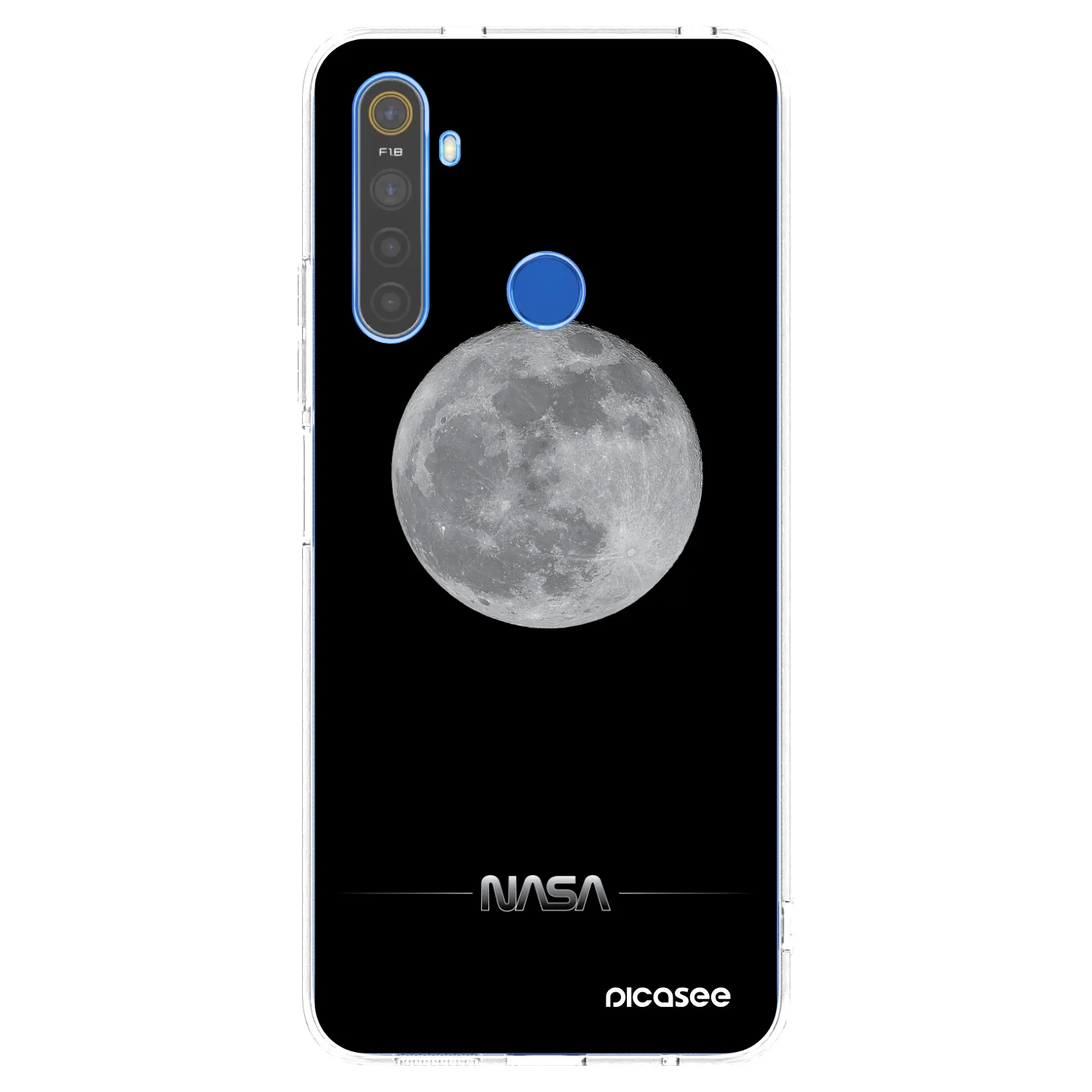 Picasee átlátszó szilikon tok az alábbi mobiltelefonokra Realme 5 - Moon Minimal