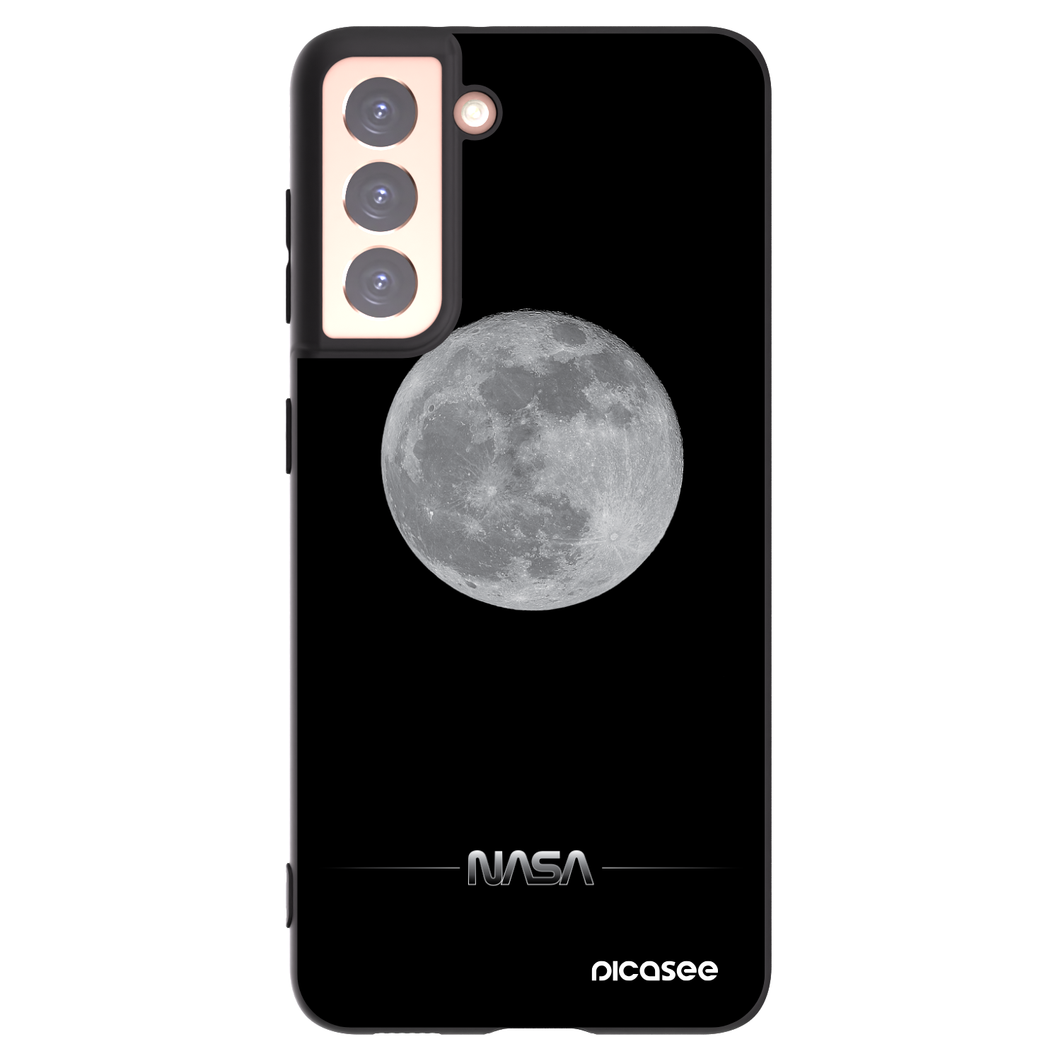 Picasee fekete szilikon tok az alábbi mobiltelefonokra Samsung Galaxy S21 5G G991B - Moon Minimal