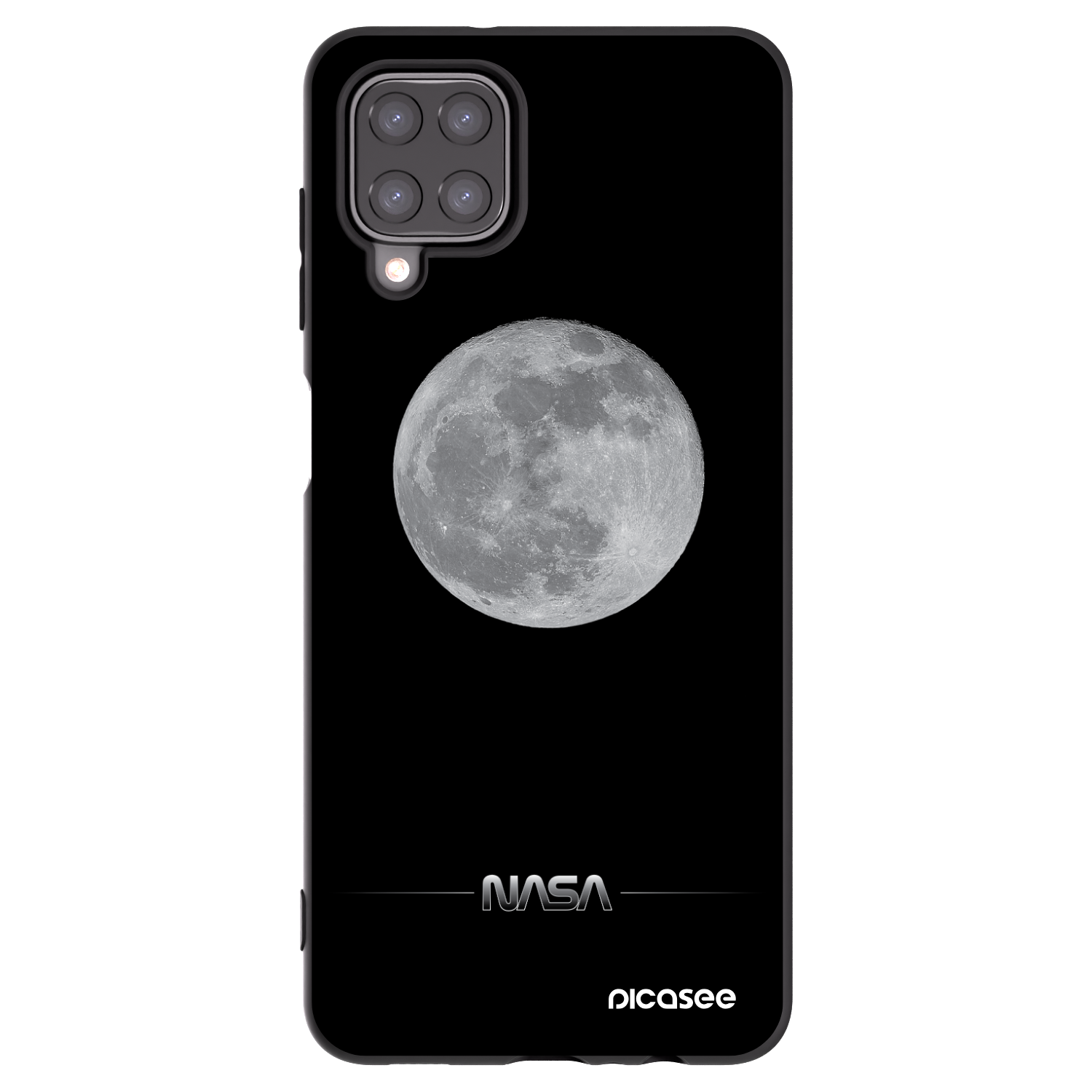Picasee fekete szilikon tok az alábbi mobiltelefonokra Samsung Galaxy A12 A125F - Moon Minimal