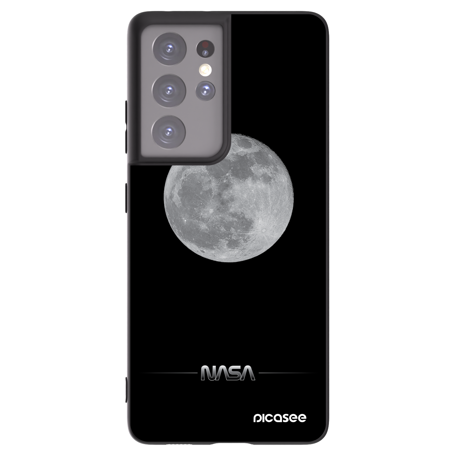 Picasee fekete szilikon tok az alábbi mobiltelefonokra Samsung Galaxy S21 Ultra 5G G998B - Moon Minimal