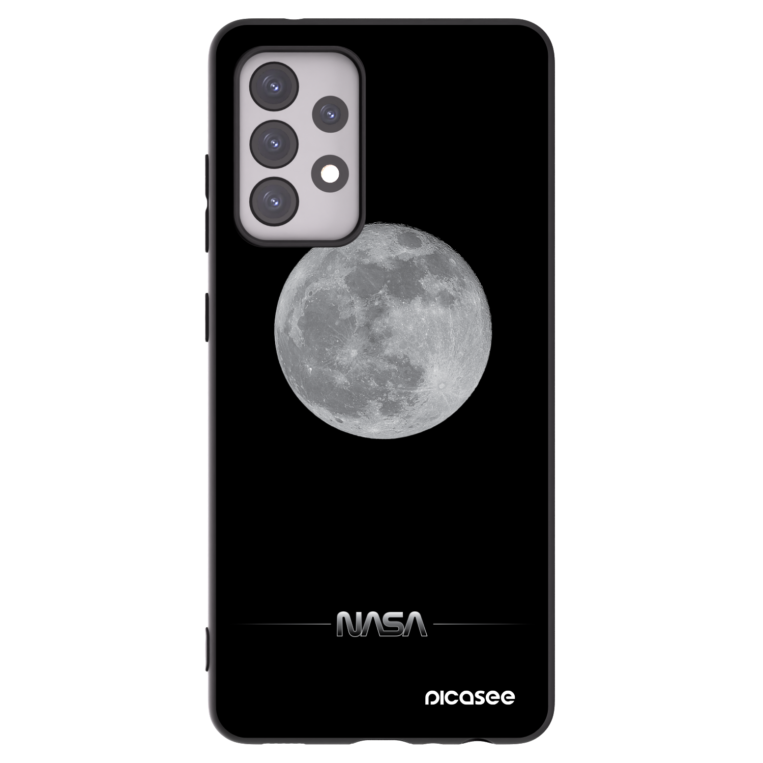 Picasee fekete szilikon tok az alábbi mobiltelefonokra Samsung Galaxy A52 5G A525F - Moon Minimal