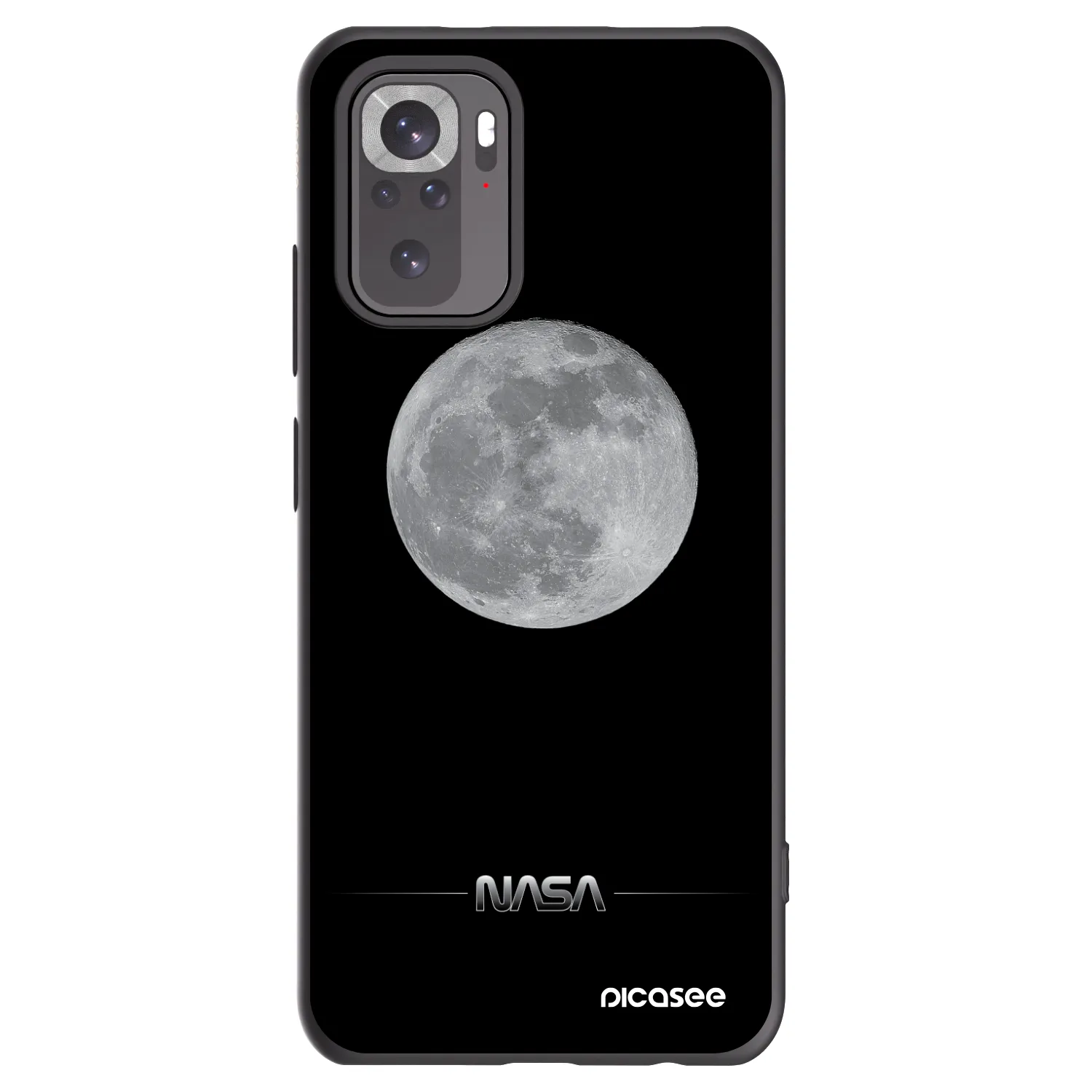 Picasee fekete szilikon tok az alábbi mobiltelefonokra Xiaomi Redmi Note 10S - Moon Minimal