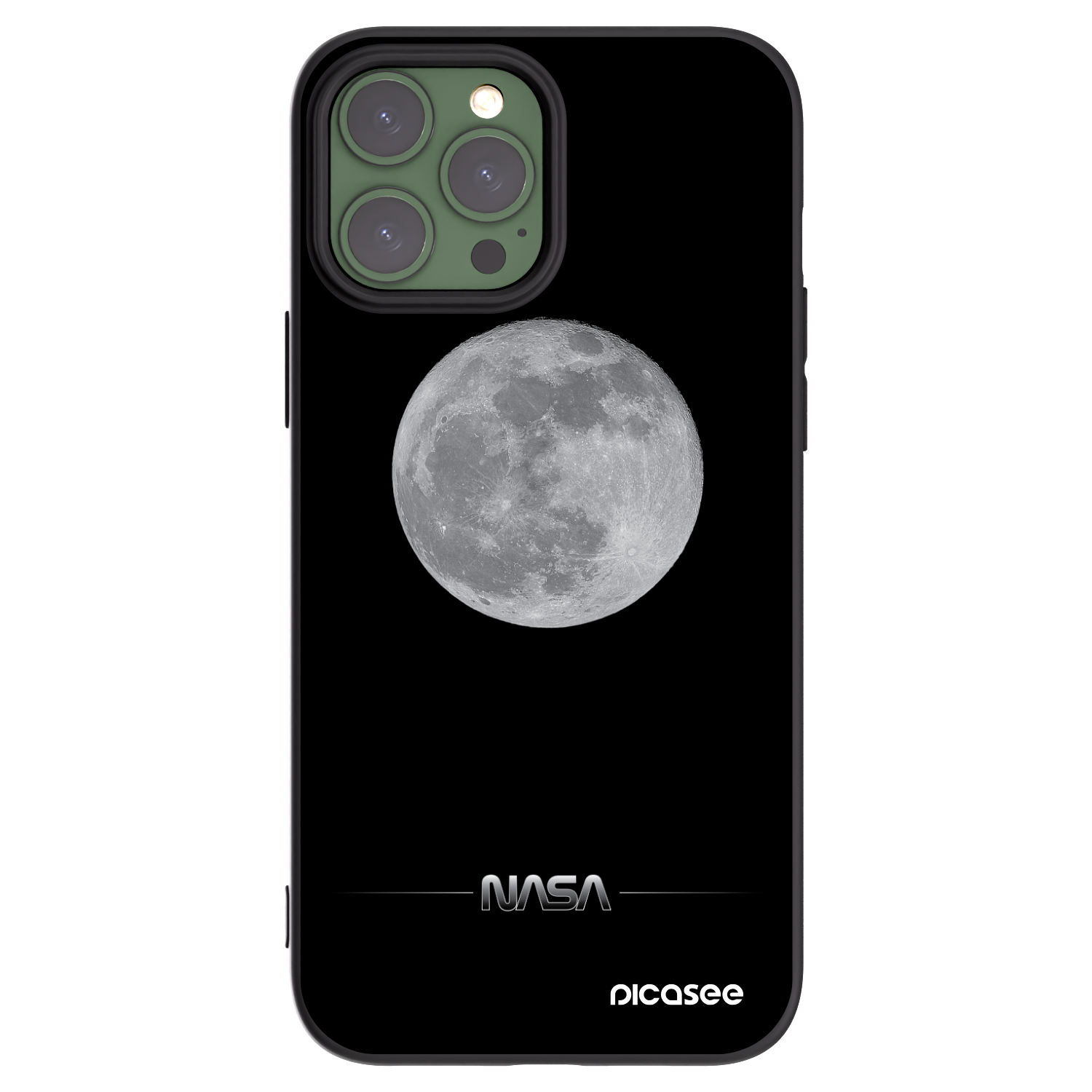 Picasee fekete szilikon tok az alábbi mobiltelefonokra Apple iPhone 13 Pro Max - Moon Minimal