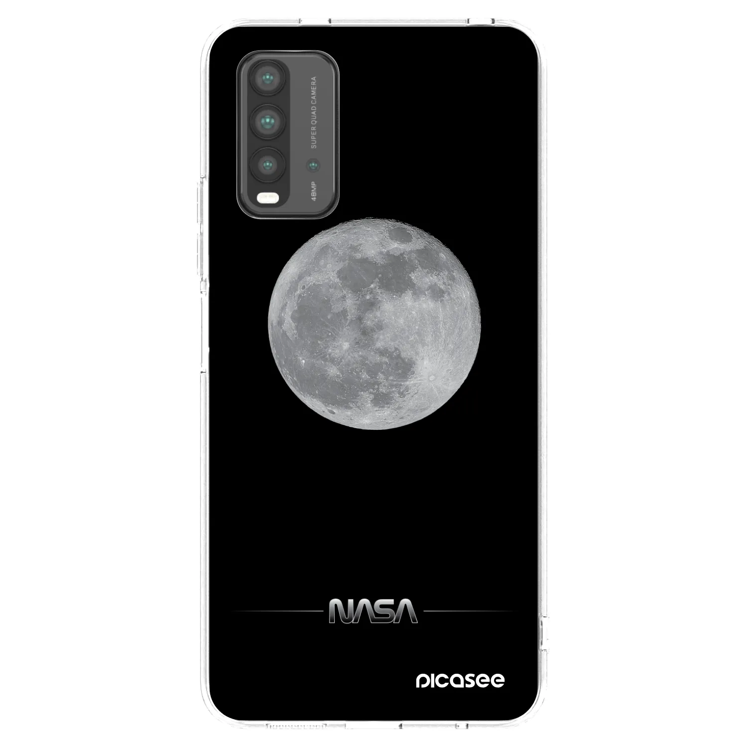 Picasee fekete szilikon tok az alábbi mobiltelefonokra Xiaomi Redmi 9T - Moon Minimal