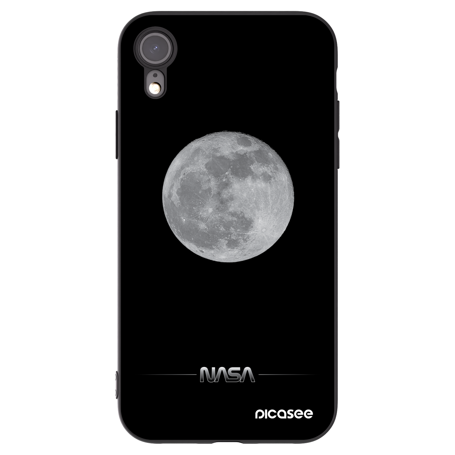 Picasee fekete szilikon tok az alábbi mobiltelefonokra Apple iPhone XR - Moon Minimal