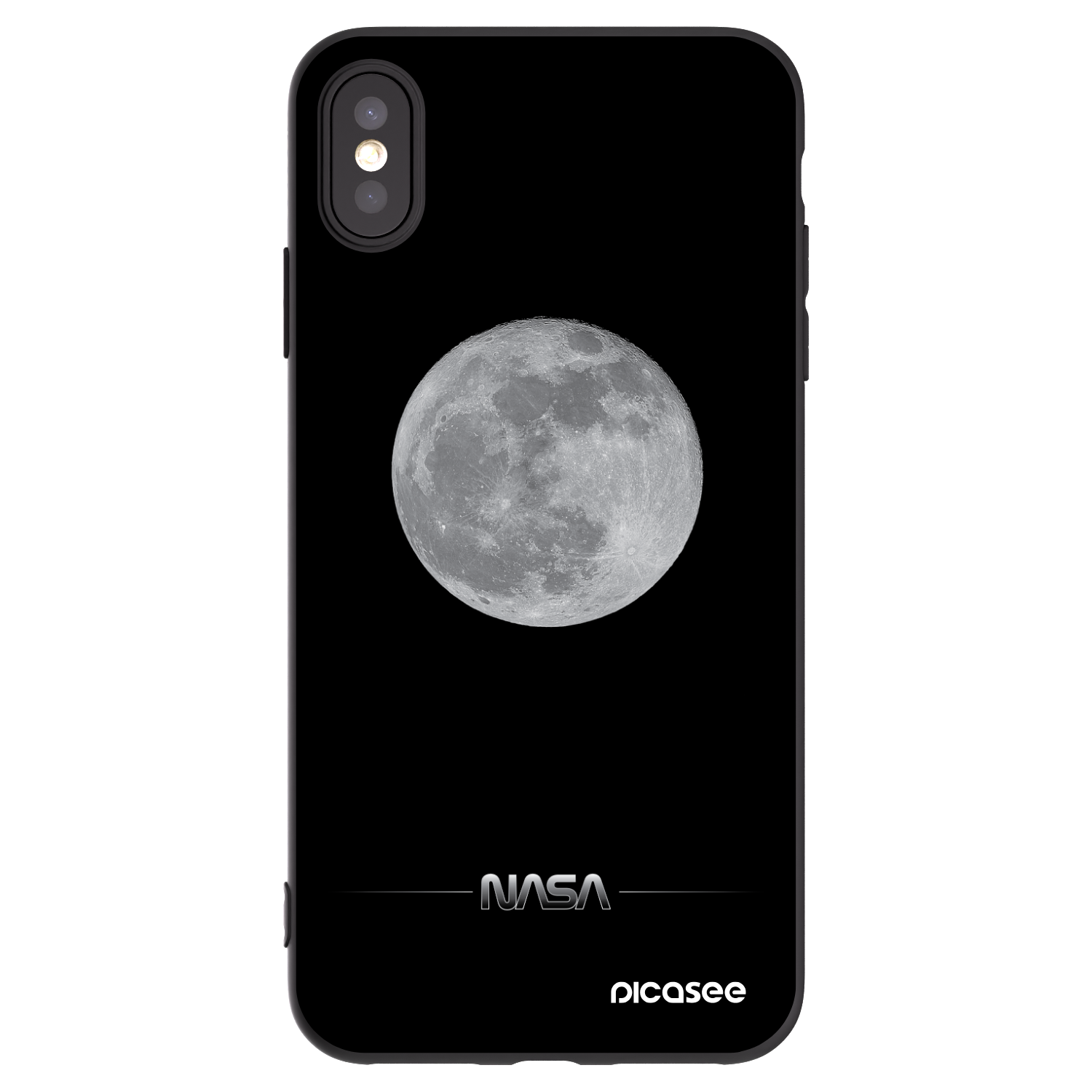 Picasee fekete szilikon tok az alábbi mobiltelefonokra Apple iPhone XS Max - Moon Minimal