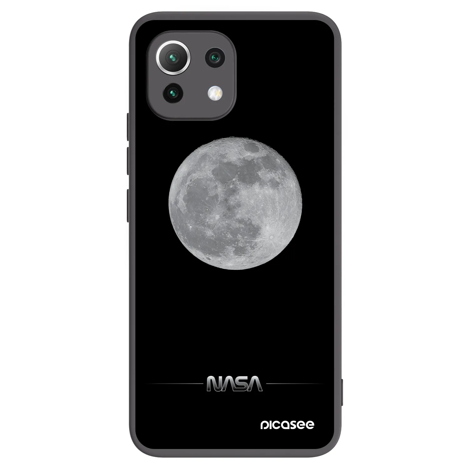 Picasee fekete szilikon tok az alábbi mobiltelefonokra Xiaomi 11 Lite 5G NE - Moon Minimal