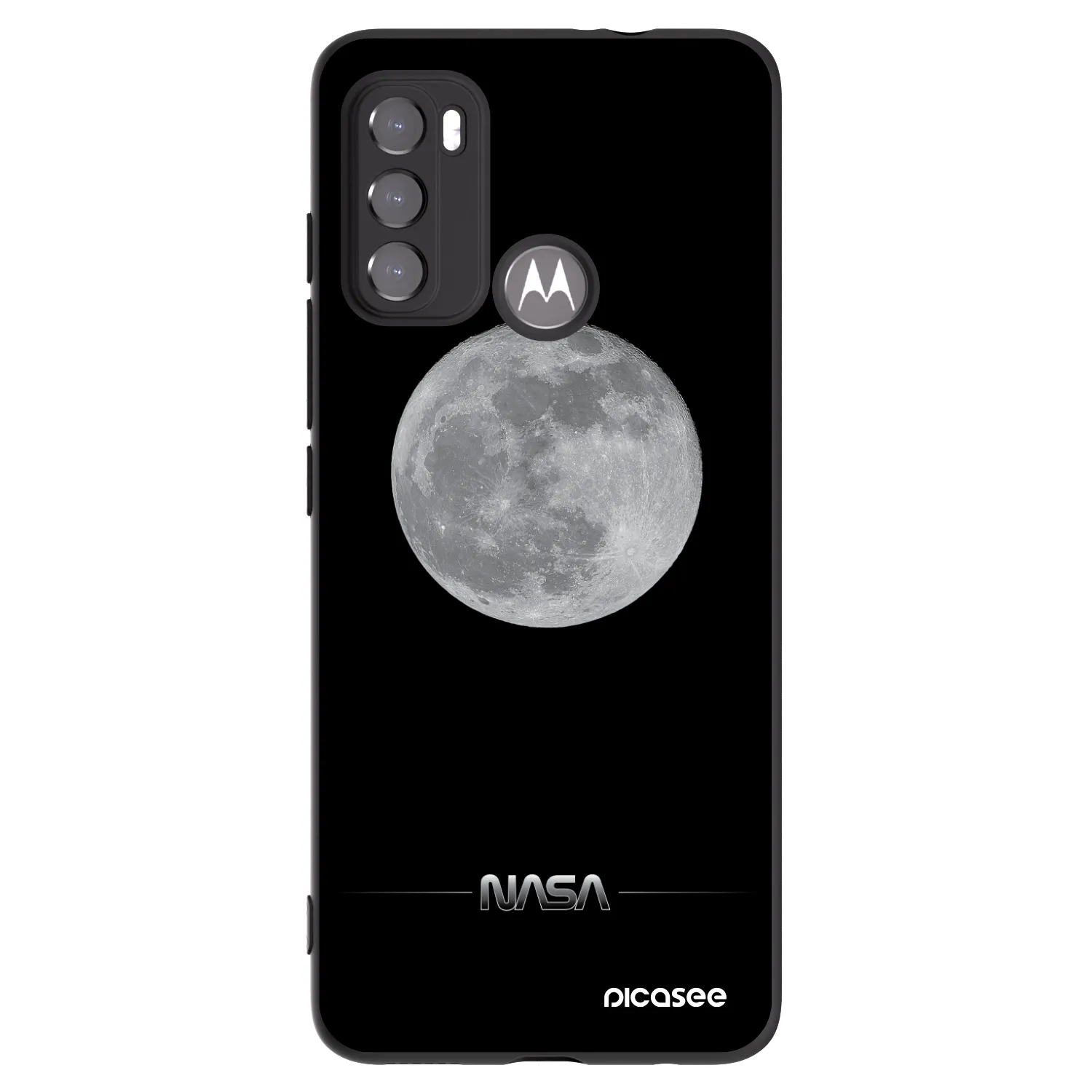 Picasee fekete szilikon tok az alábbi mobiltelefonokra Motorola Moto G60 - Moon Minimal