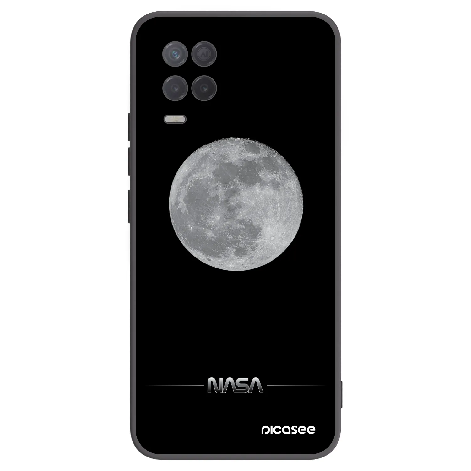 Picasee fekete szilikon tok az alábbi mobiltelefonokra Realme 8 5G - Moon Minimal