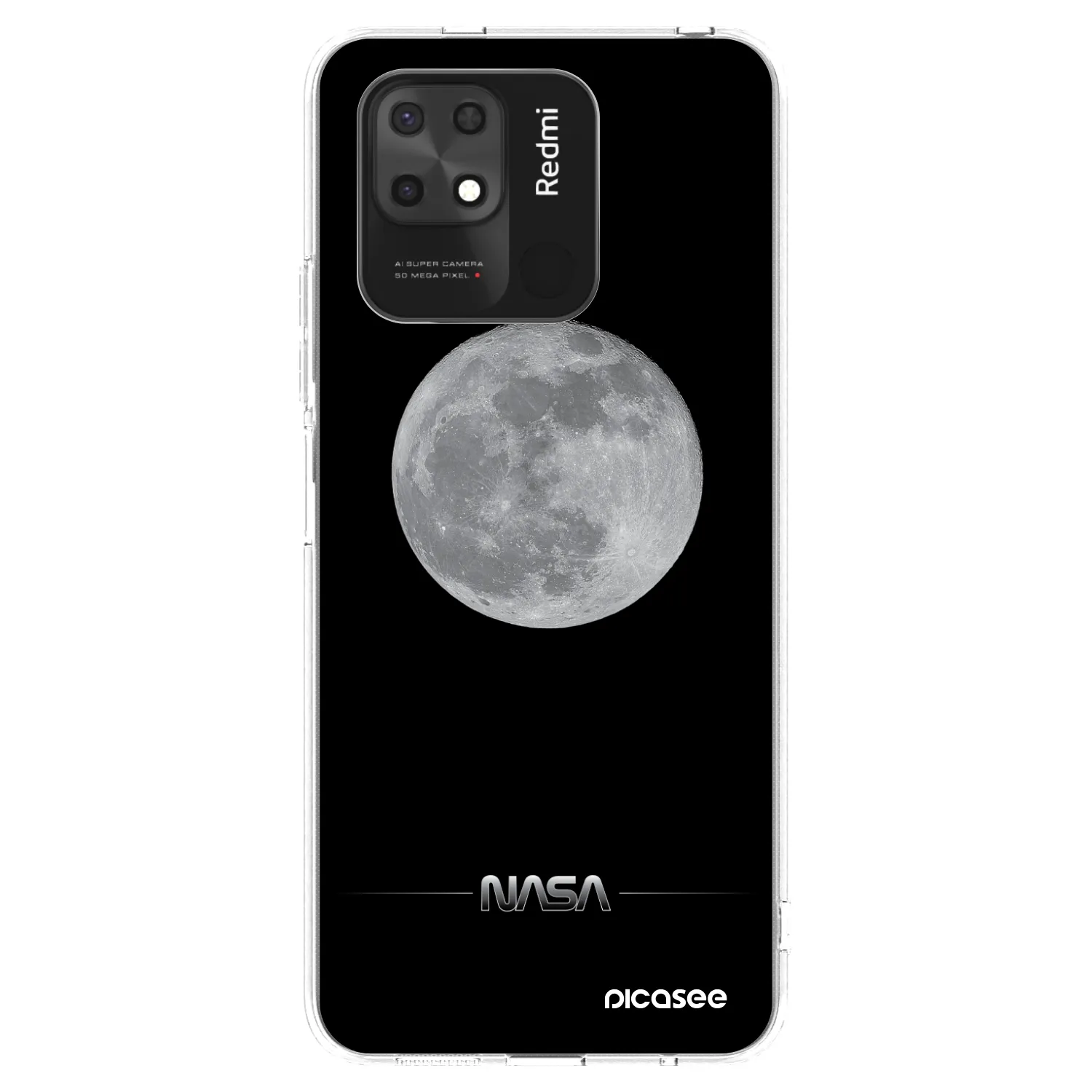 Picasee átlátszó szilikon tok az alábbi mobiltelefonokra Xiaomi Redmi 10C - Moon Minimal
