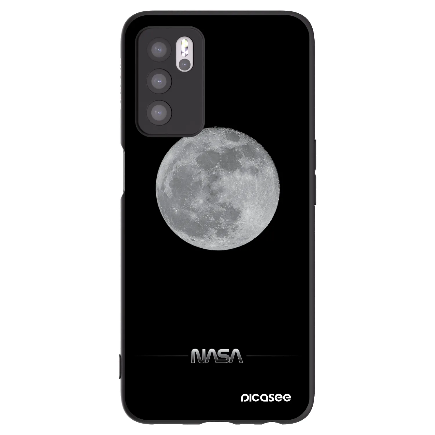 Picasee fekete szilikon tok az alábbi mobiltelefonokra OPPO A16 - Moon Minimal
