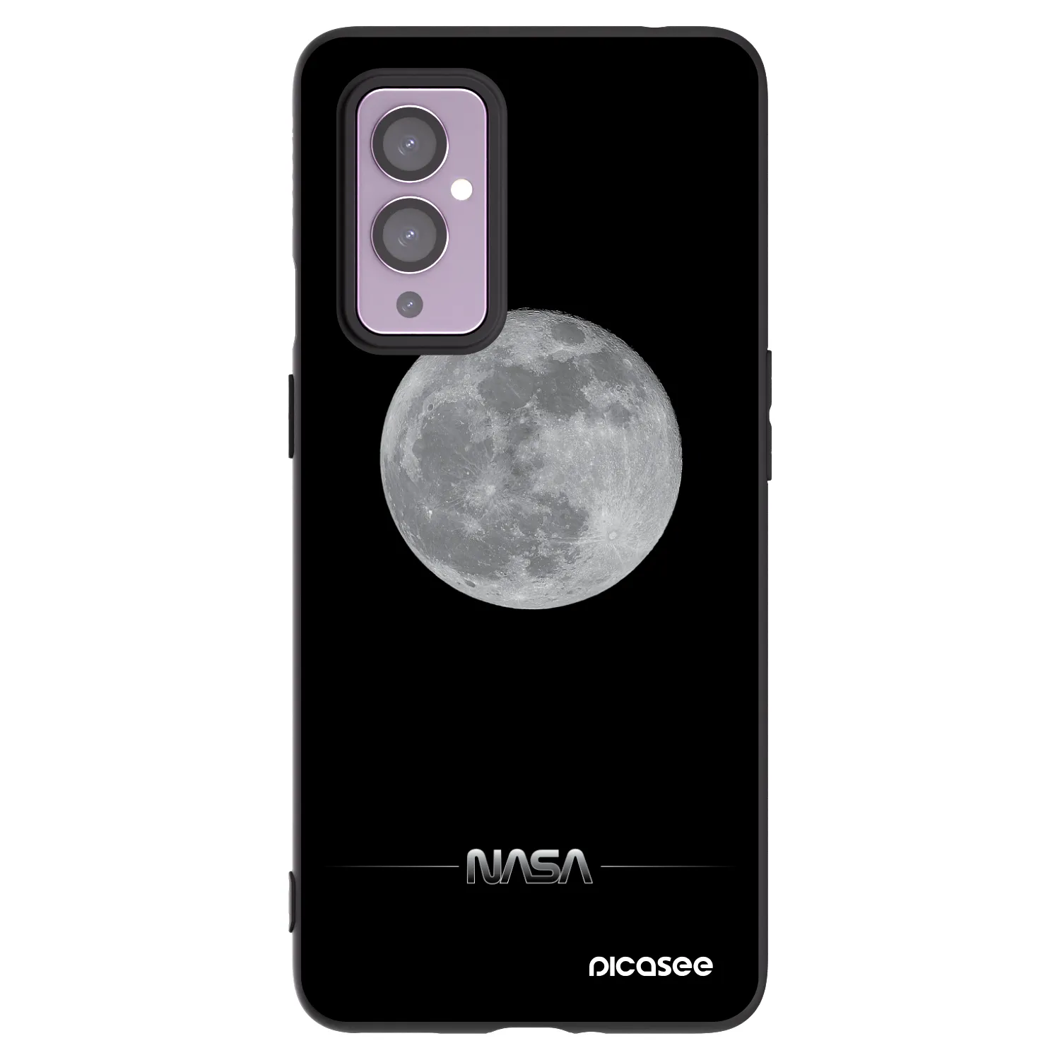 Picasee fekete szilikon tok az alábbi mobiltelefonokra OnePlus 9 - Moon Minimal