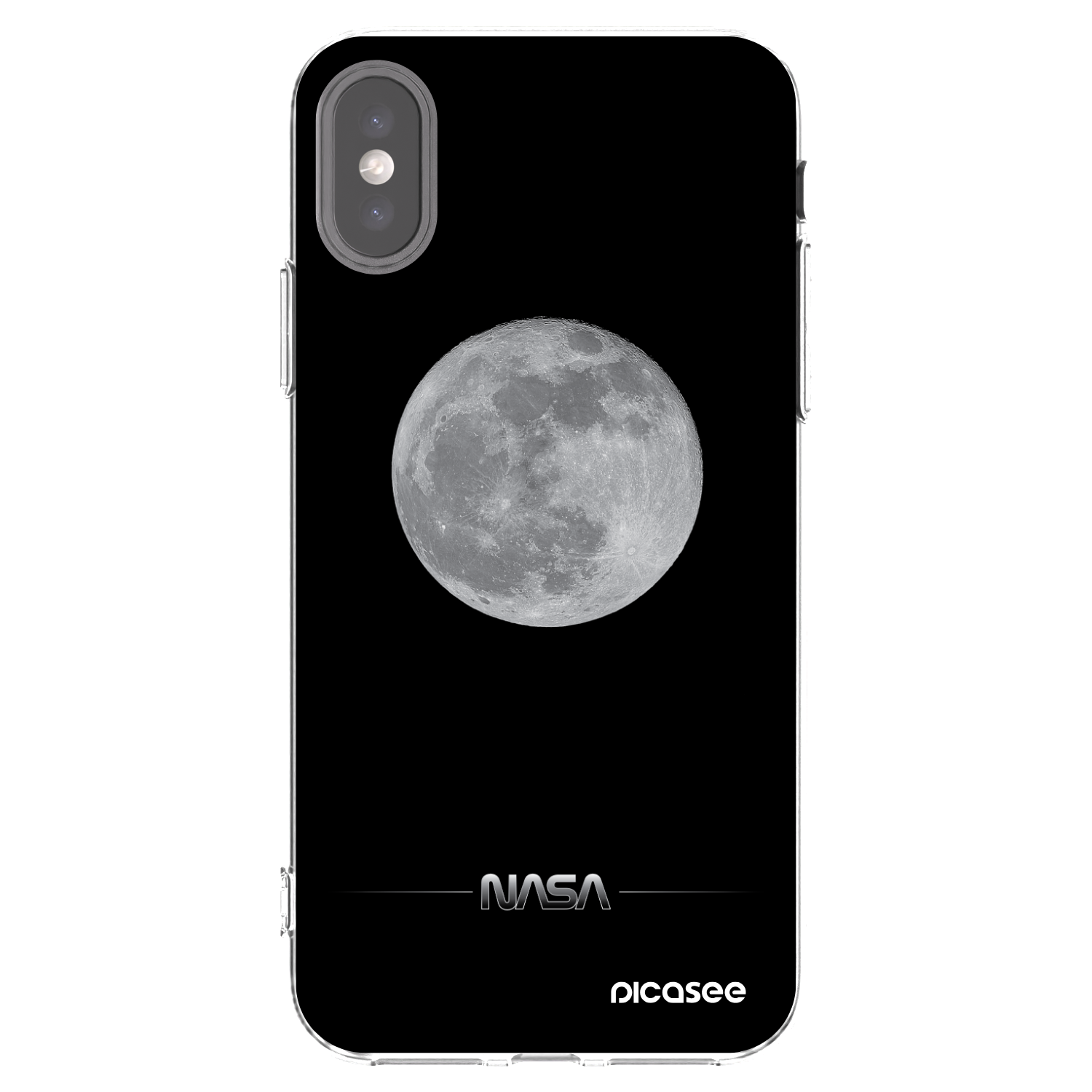 Picasee átlátszó szilikon tok az alábbi mobiltelefonokra Apple iPhone X/XS - Moon Minimal