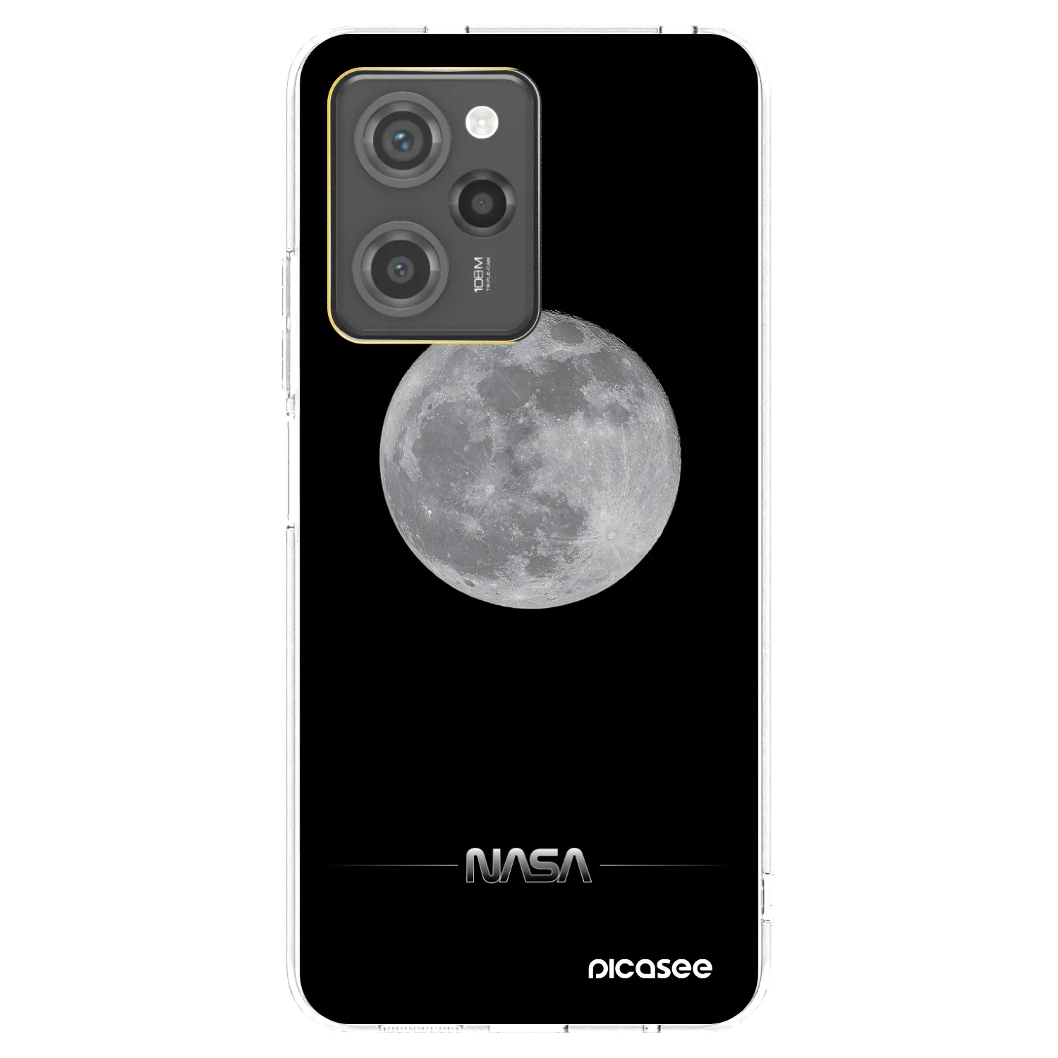 Picasee fekete szilikon tok az alábbi mobiltelefonokra Xiaomi Poco X5 Pro - Moon Minimal