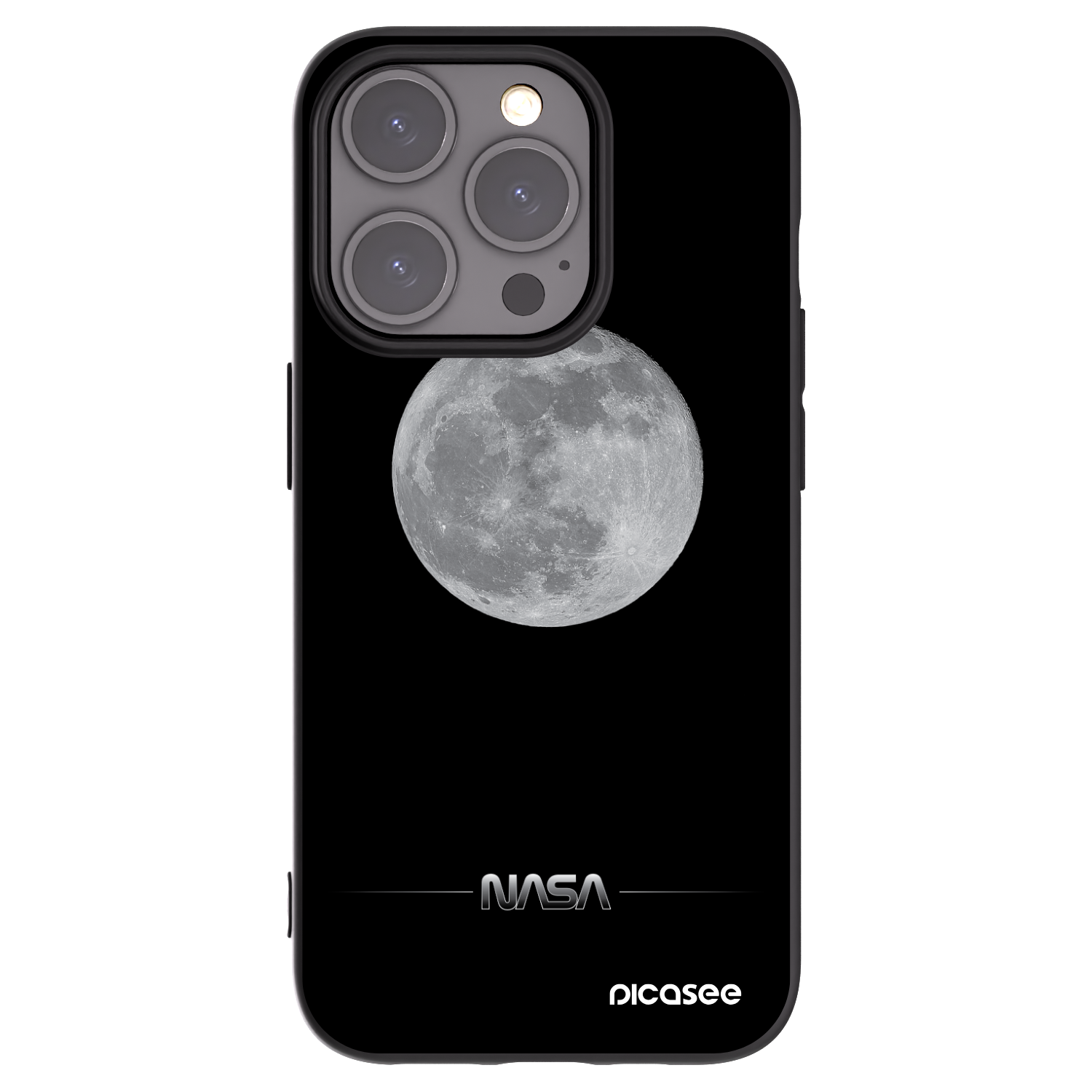 Picasee fekete szilikon tok az alábbi mobiltelefonokra Apple iPhone 15 Pro - Moon Minimal