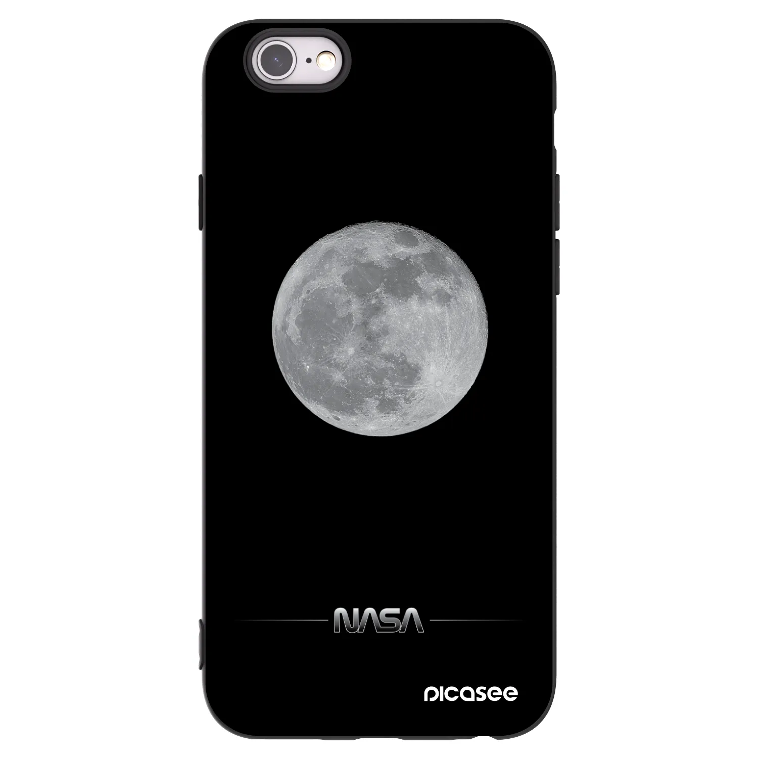 Picasee fekete szilikon tok az alábbi mobiltelefonokra Apple iPhone 6/6S - Moon Minimal