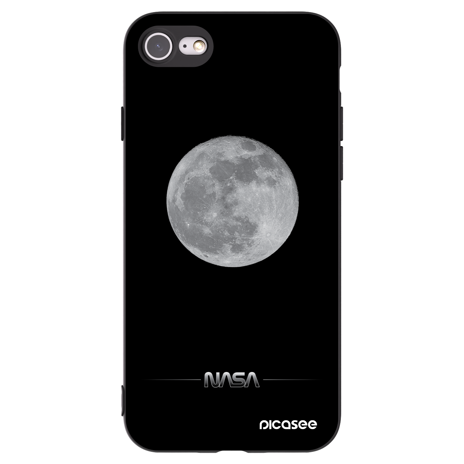 Picasee fekete szilikon tok az alábbi mobiltelefonokra Apple iPhone 7 - Moon Minimal
