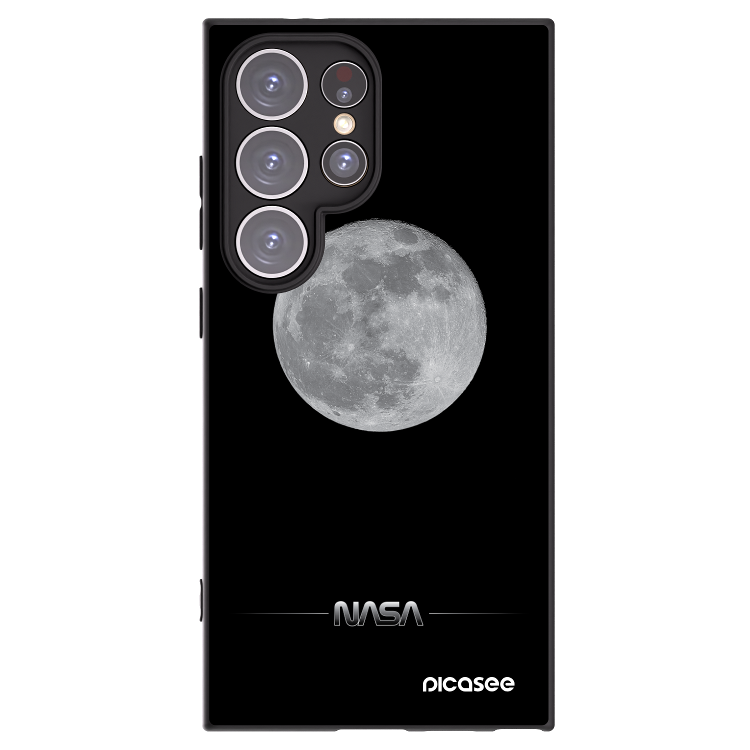 Picasee fekete szilikon tok az alábbi mobiltelefonokra Samsung Galaxy S24 Ultra S928B 5G - Moon Minimal