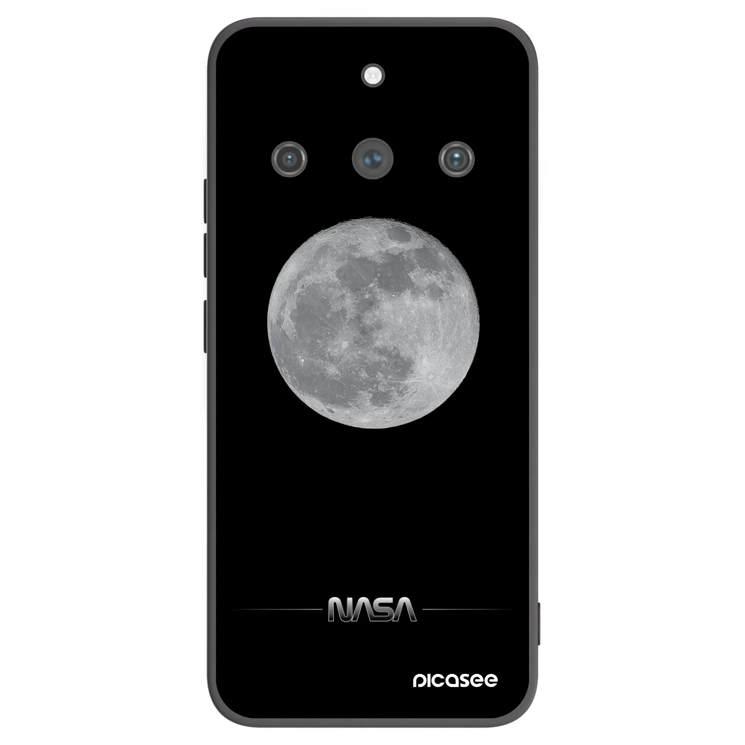 Picasee fekete szilikon tok az alábbi mobiltelefonokra Realme 11 Pro+ - Moon Minimal