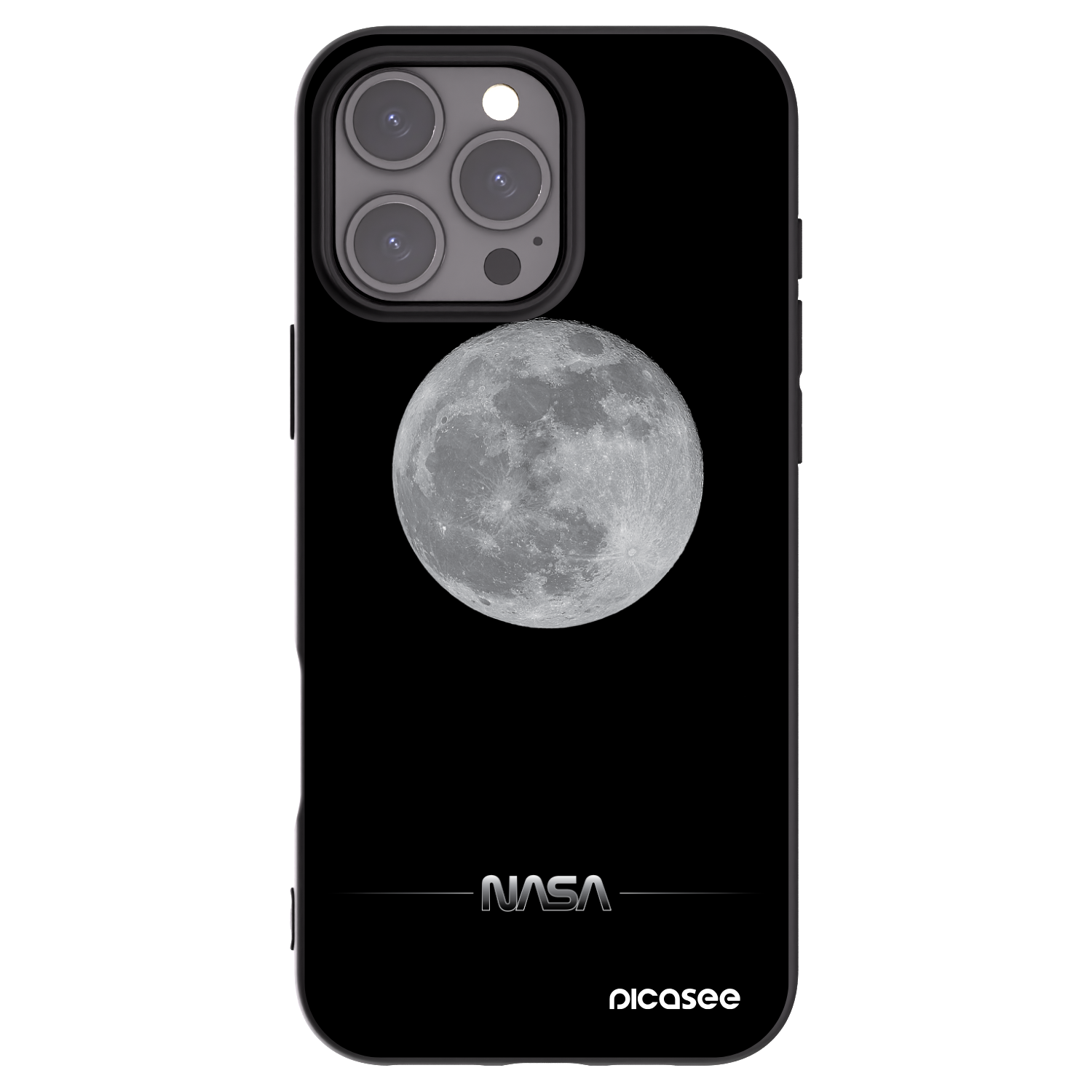 Picasee fekete szilikon tok az alábbi mobiltelefonokra Apple iPhone 16 Pro Max - Moon Minimal