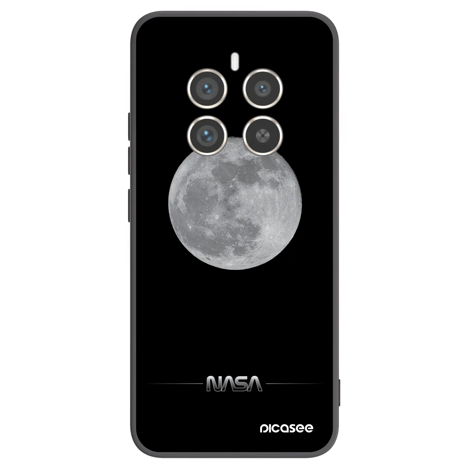 Picasee fekete szilikon tok az alábbi mobiltelefonokra Realme 12 Pro 5G - Moon Minimal