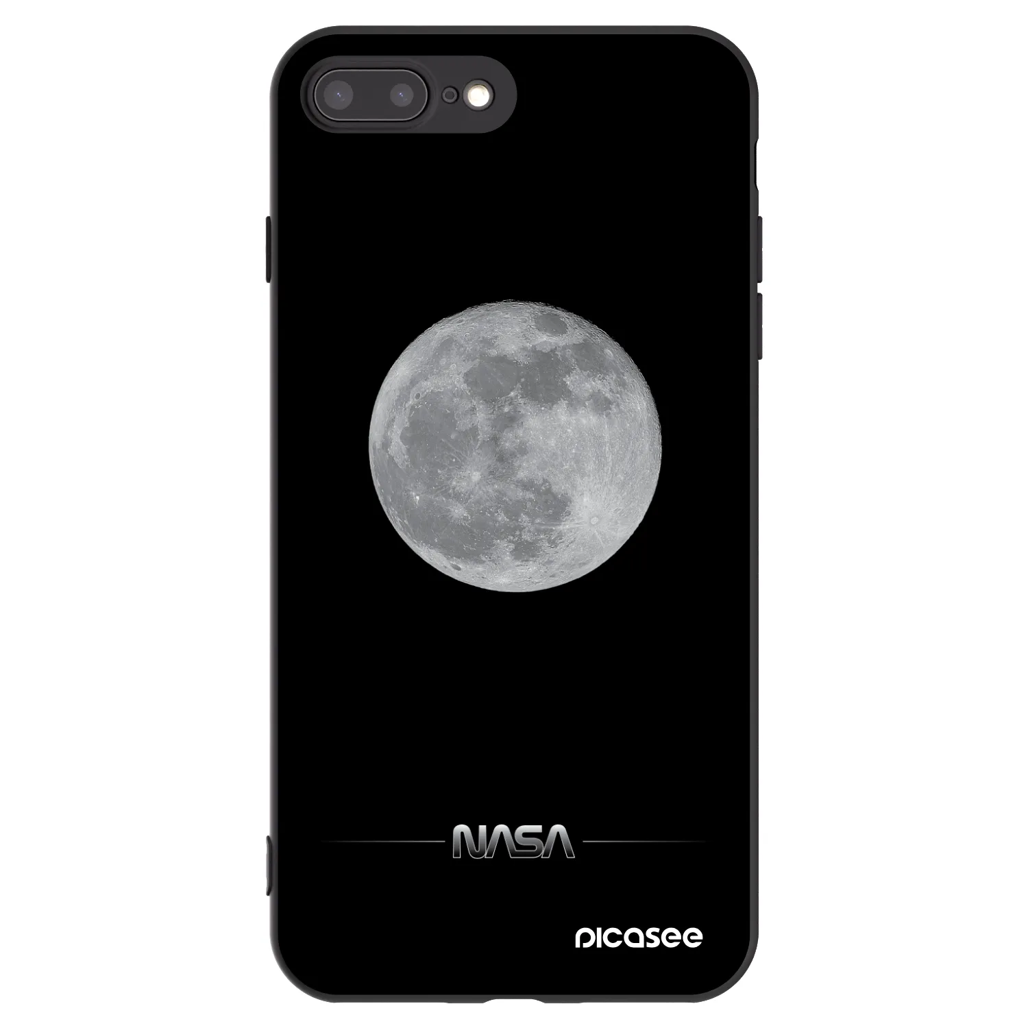 Picasee fekete szilikon tok az alábbi mobiltelefonokra Apple iPhone 7 Plus - Moon Minimal