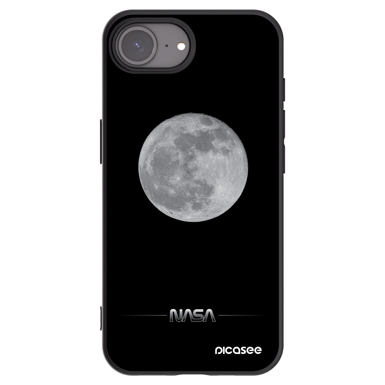Picasee fekete szilikon tok az alábbi mobiltelefonokra Apple iPhone 16e - Moon Minimal