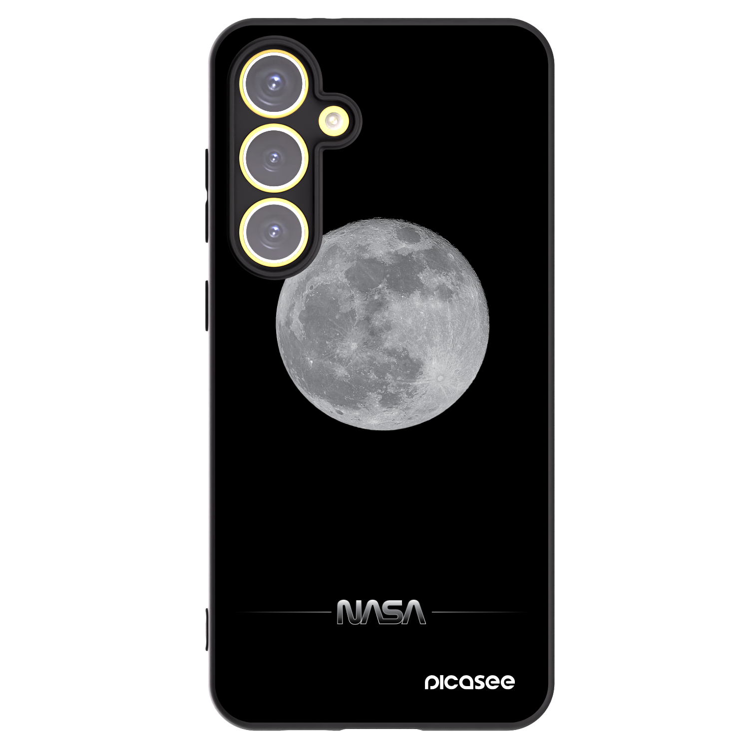Picasee fekete szilikon tok az alábbi mobiltelefonokra Samsung Galaxy S24 FE S721B - Moon Minimal