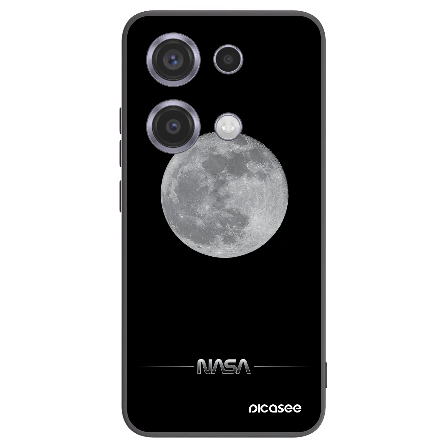 Picasee fekete szilikon tok az alábbi mobiltelefonokra Xiaomi Redmi Note 14S - Moon Minimal