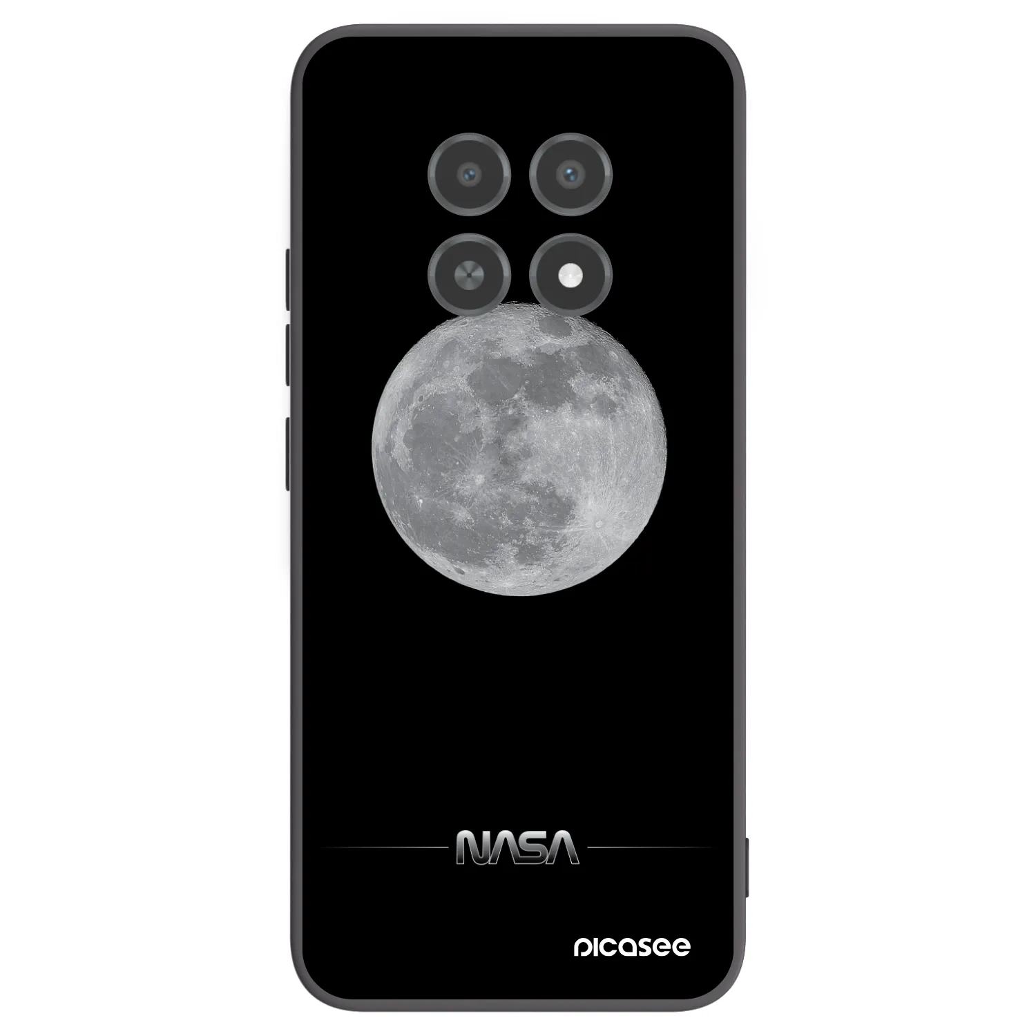 Picasee fekete szilikon tok az alábbi mobiltelefonokra Realme 12X - Moon Minimal