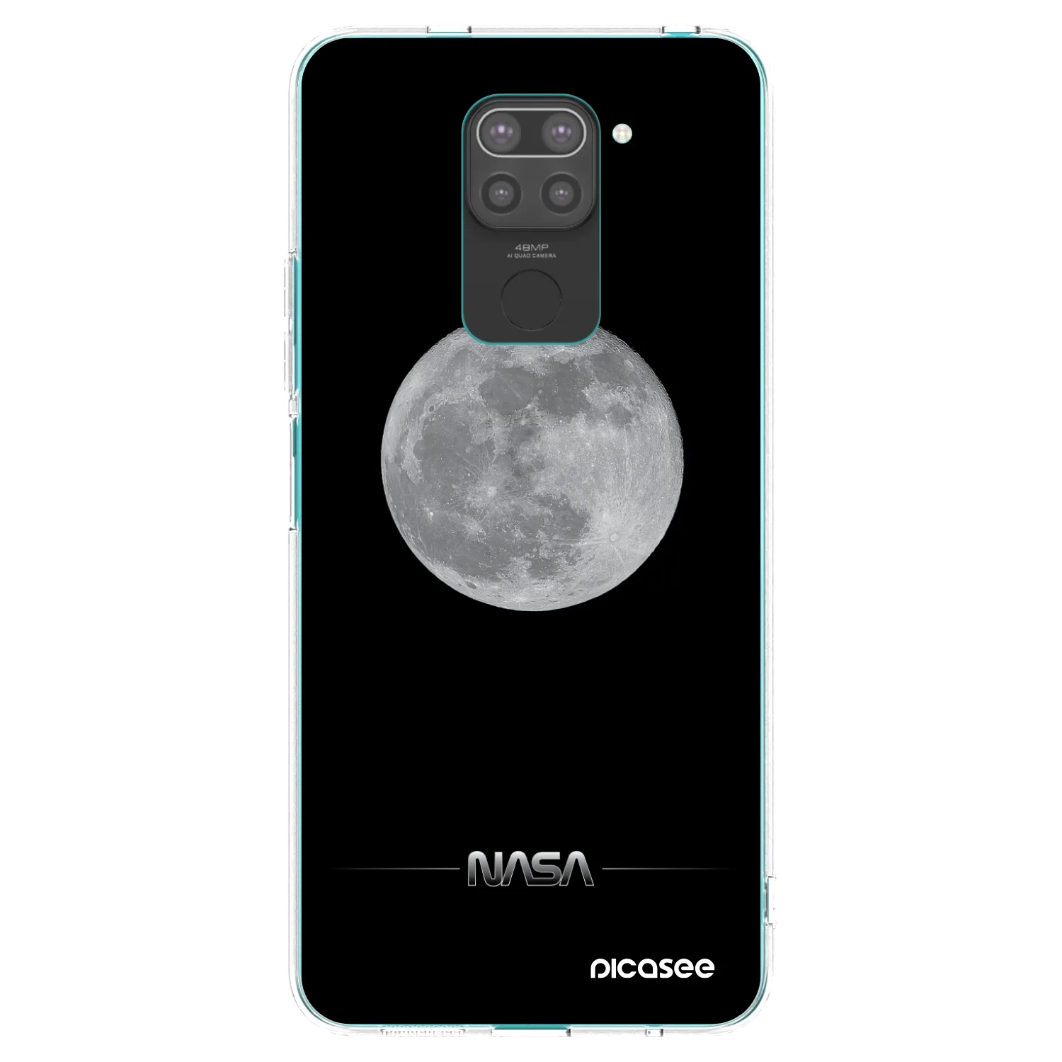 Picasee fekete szilikon tok az alábbi mobiltelefonokra Xiaomi Redmi Note 9 - Moon Minimal