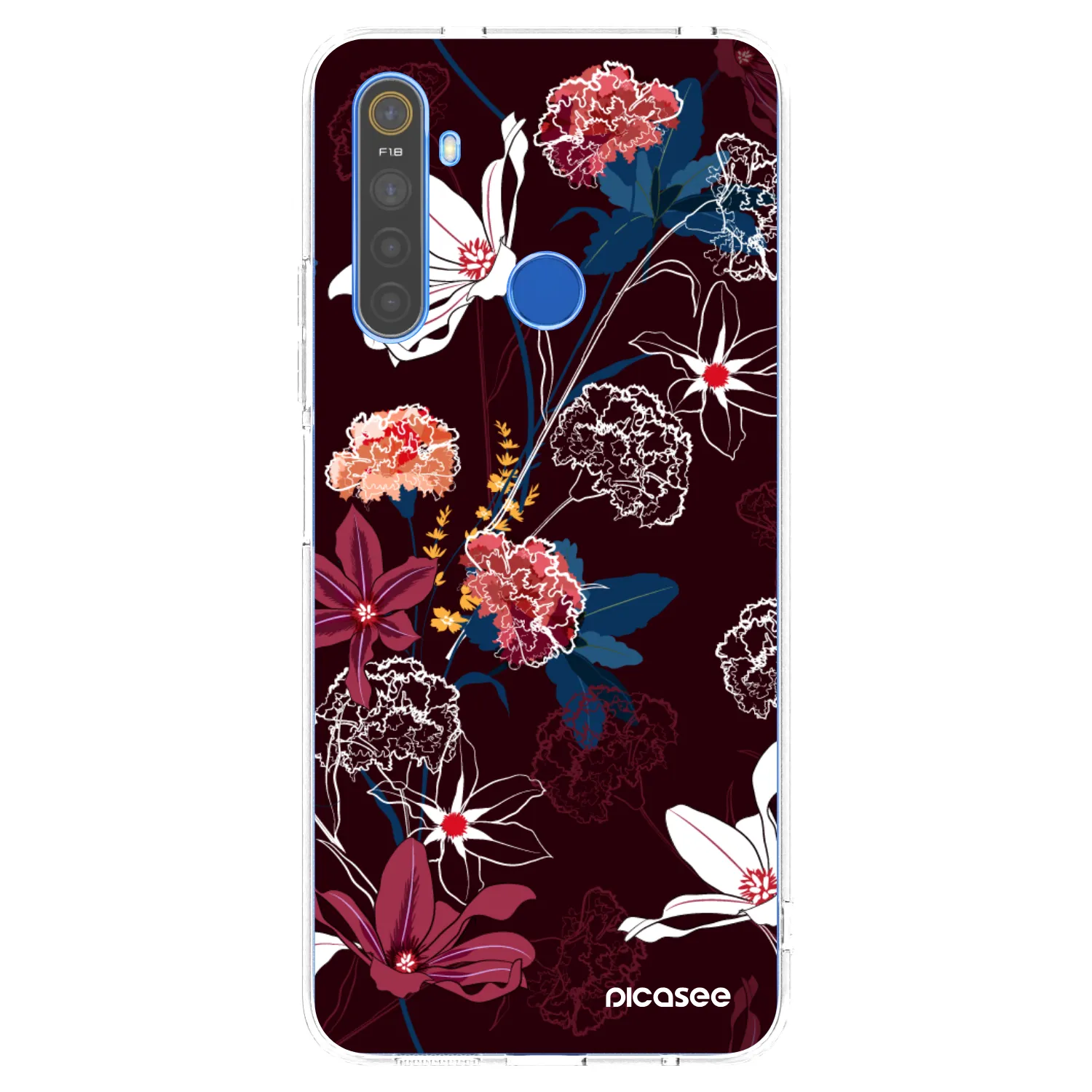 Picasee átlátszó szilikon tok az alábbi mobiltelefonokra Realme 5 - Dark Meadow